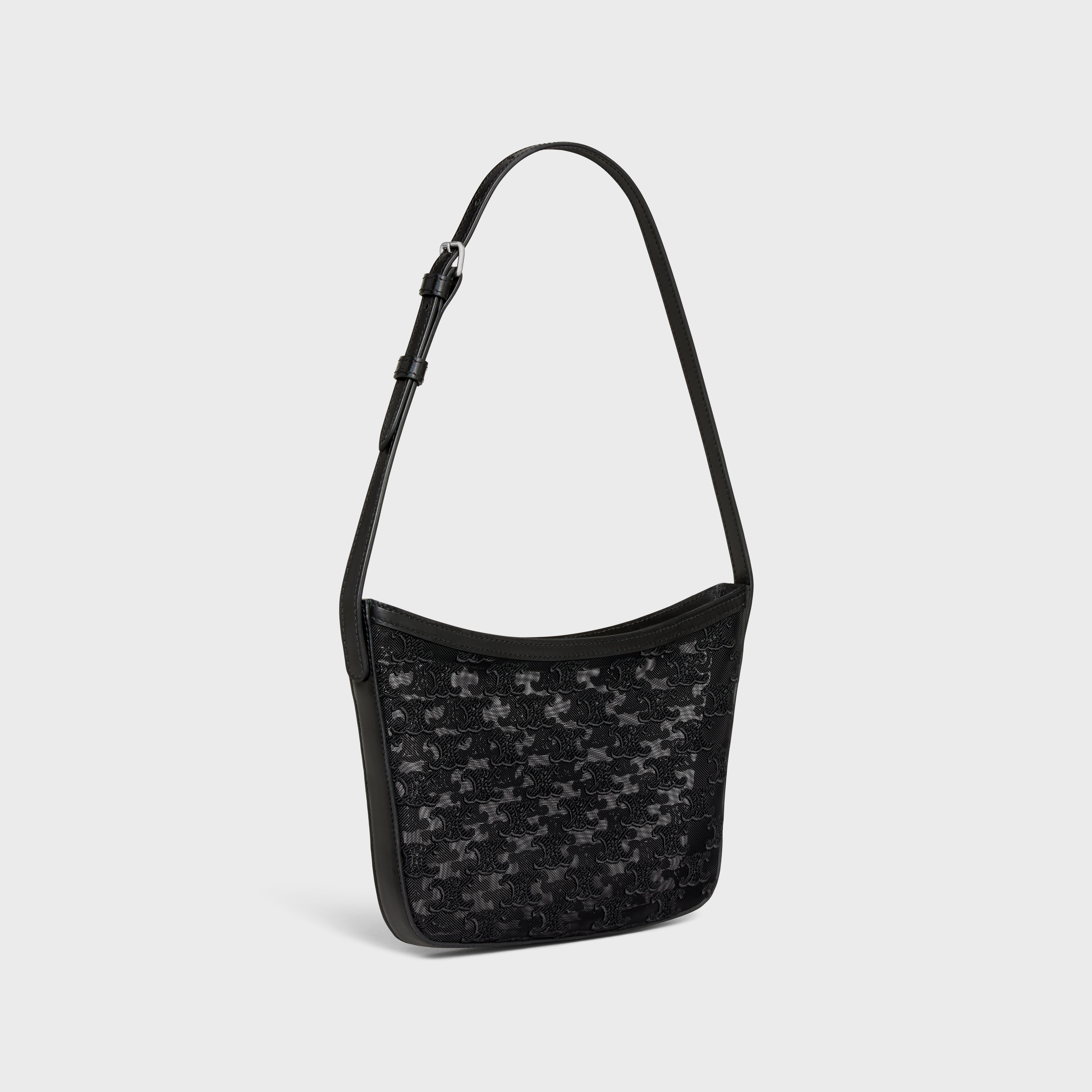 MEDIUM CELINE CROQUE BAG in TULLE TEXTILE WITH TRIOMPHE EMBROIDERIES - 2