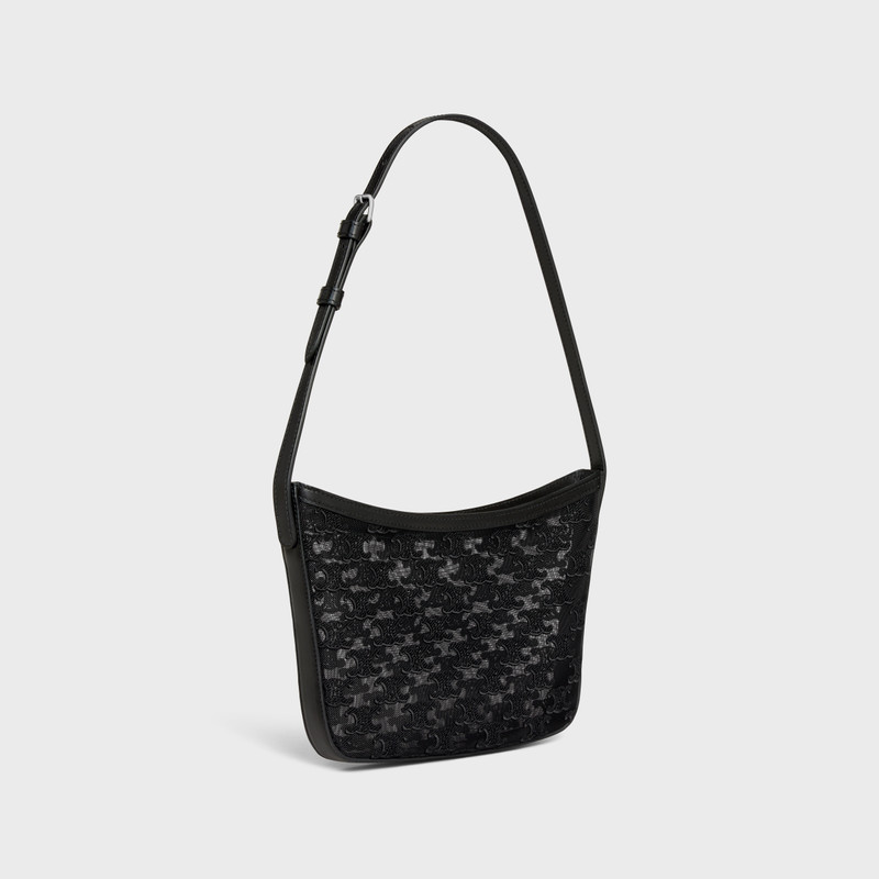 CELINE MEDIUM CELINE CROQUE BAG in TULLE TEXTILE WITH TRIOMPHE EMBROIDERIES outlook