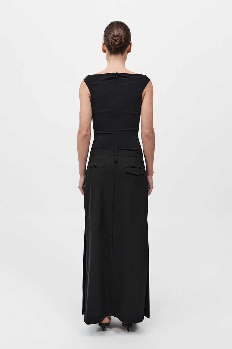 Double Loop Maxi Skirt - Black - 6