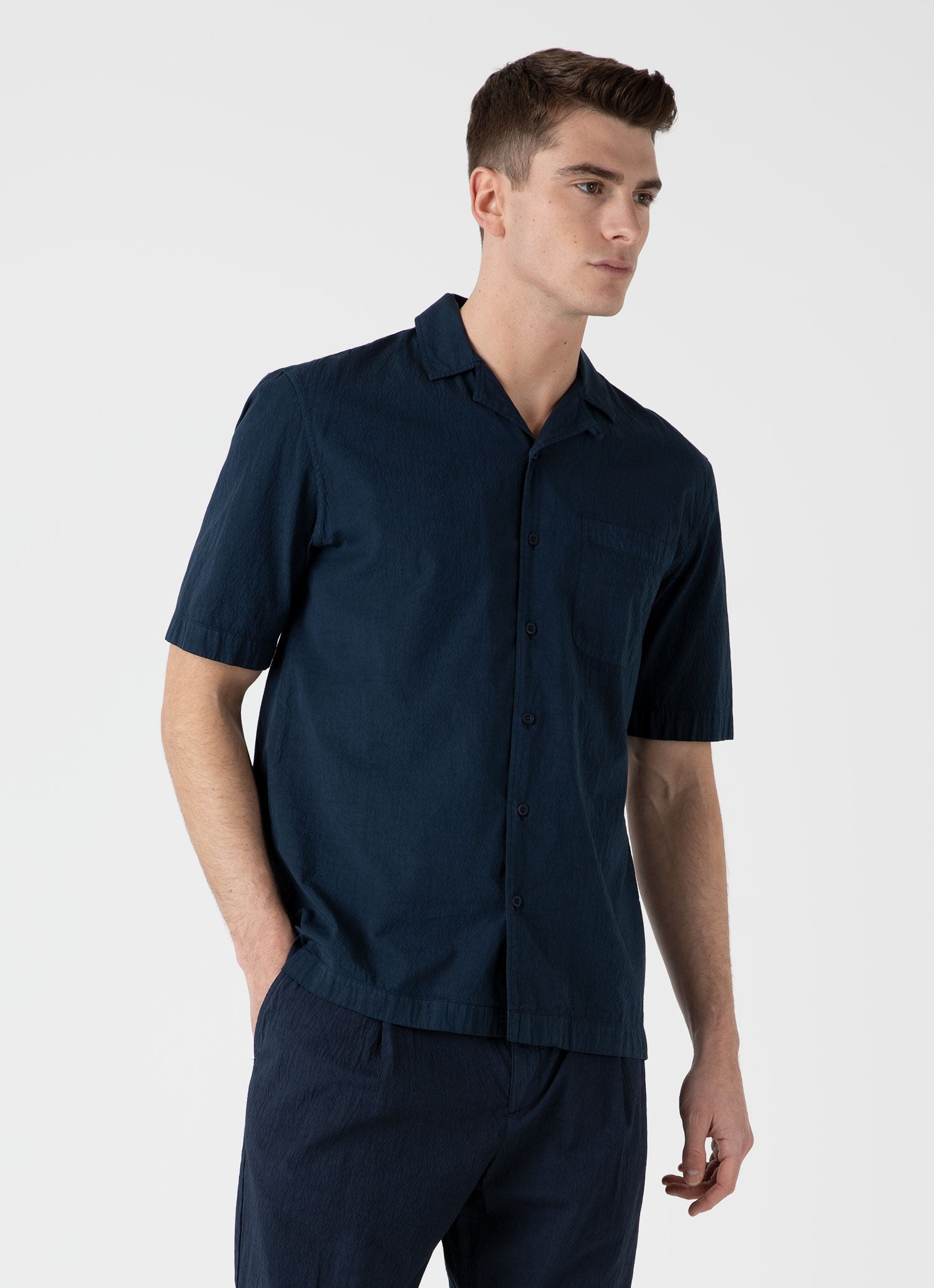 Seersucker Camp Collar Shirt - 2