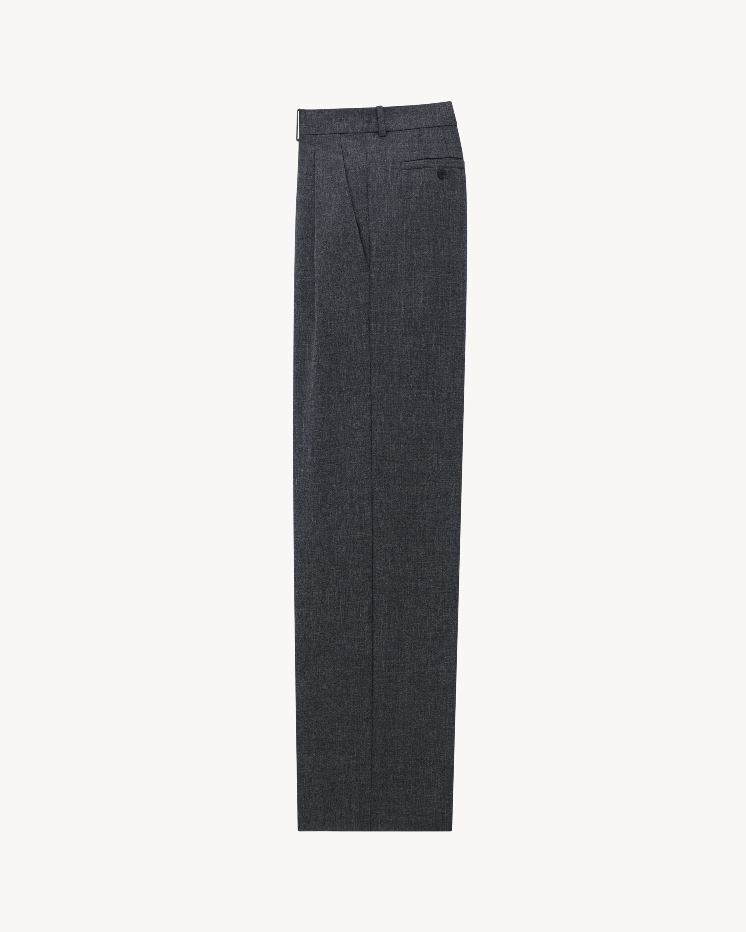 LOW-WAISTED PANTS IN WOOL CHINÉ - 3