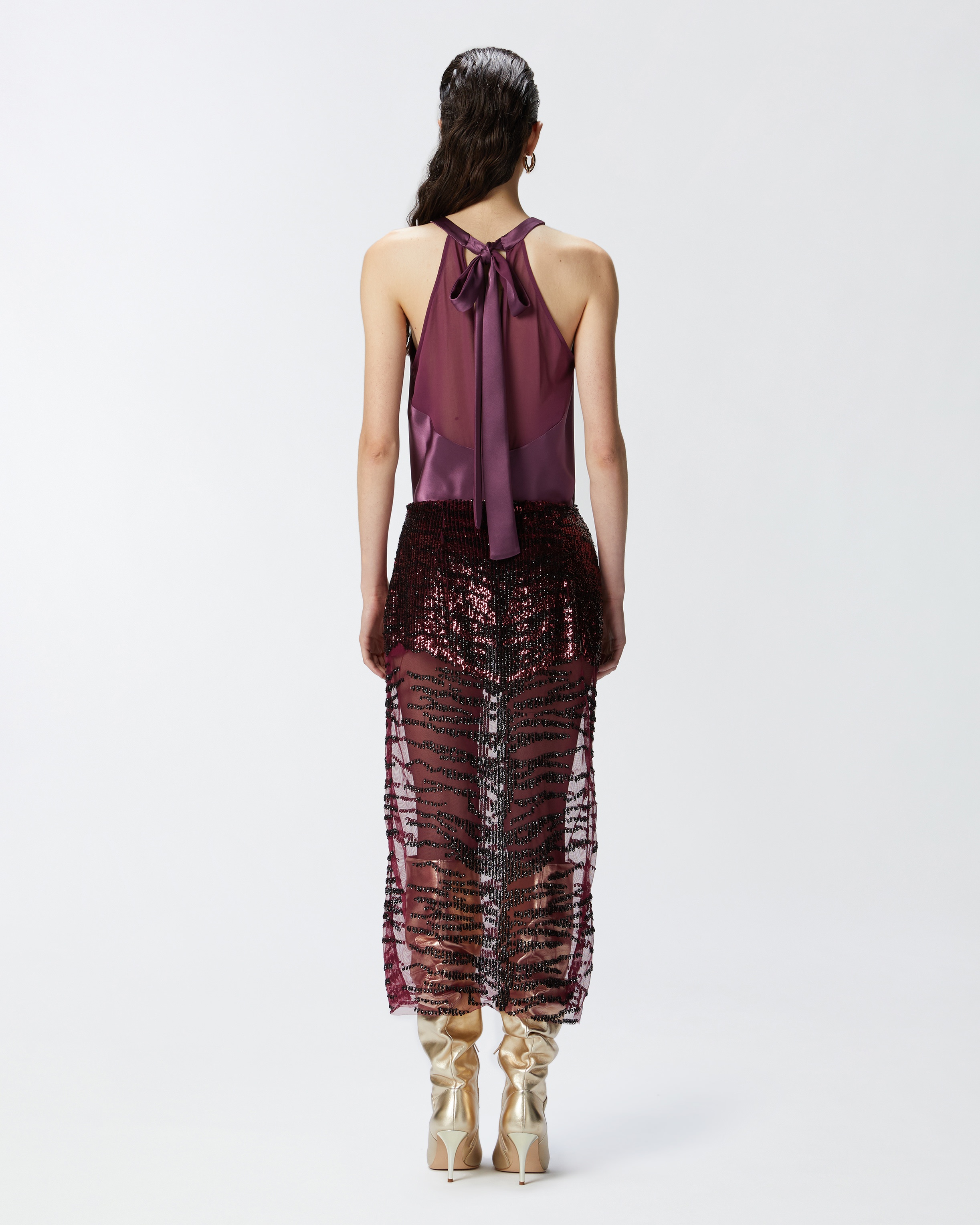PENCIL SKIRT WITH ZEBRA-EFFECT SEQUIN EMBROIDERY - 5