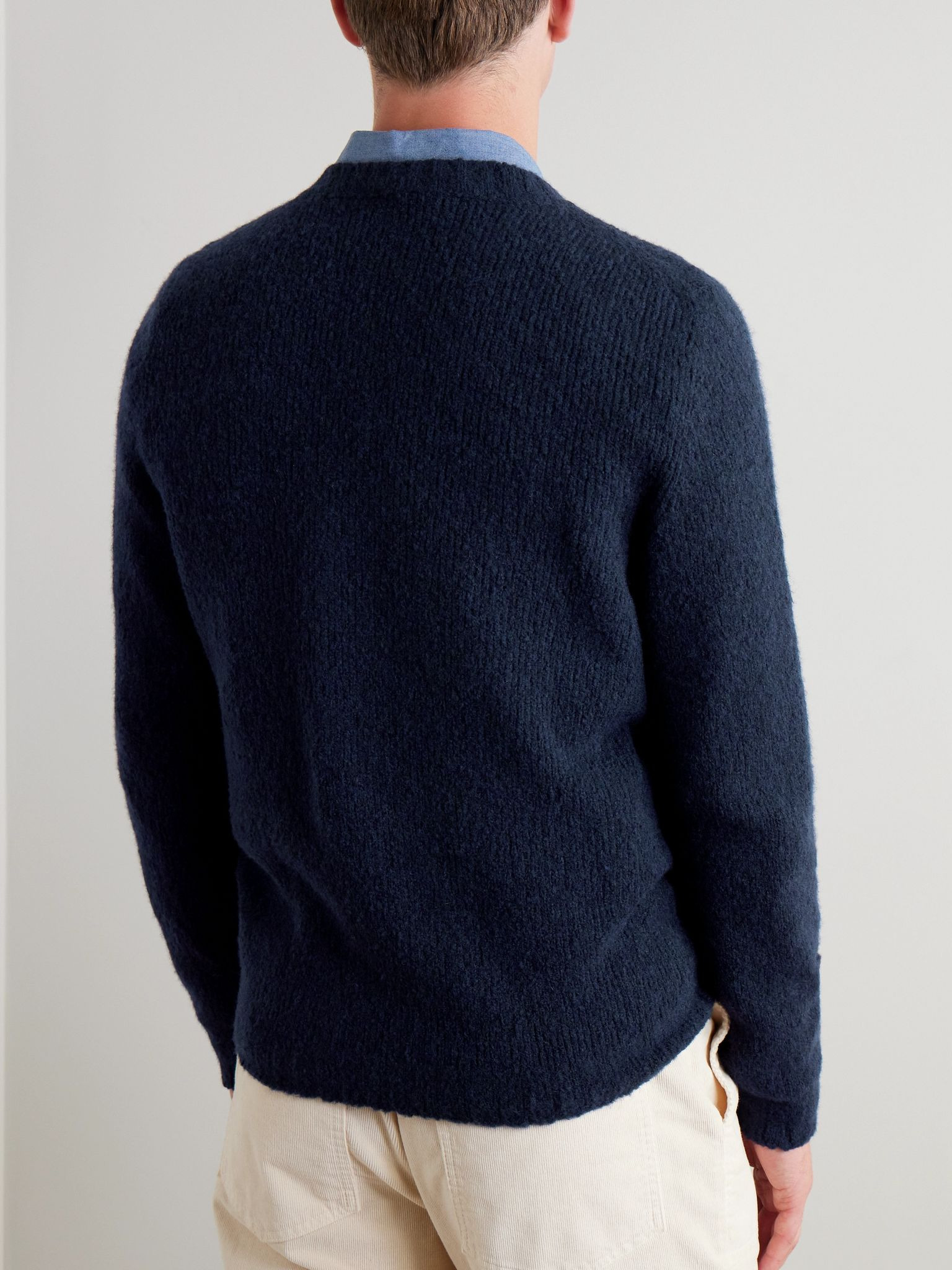 Merino Wool-Blend Sweater Navy - 3