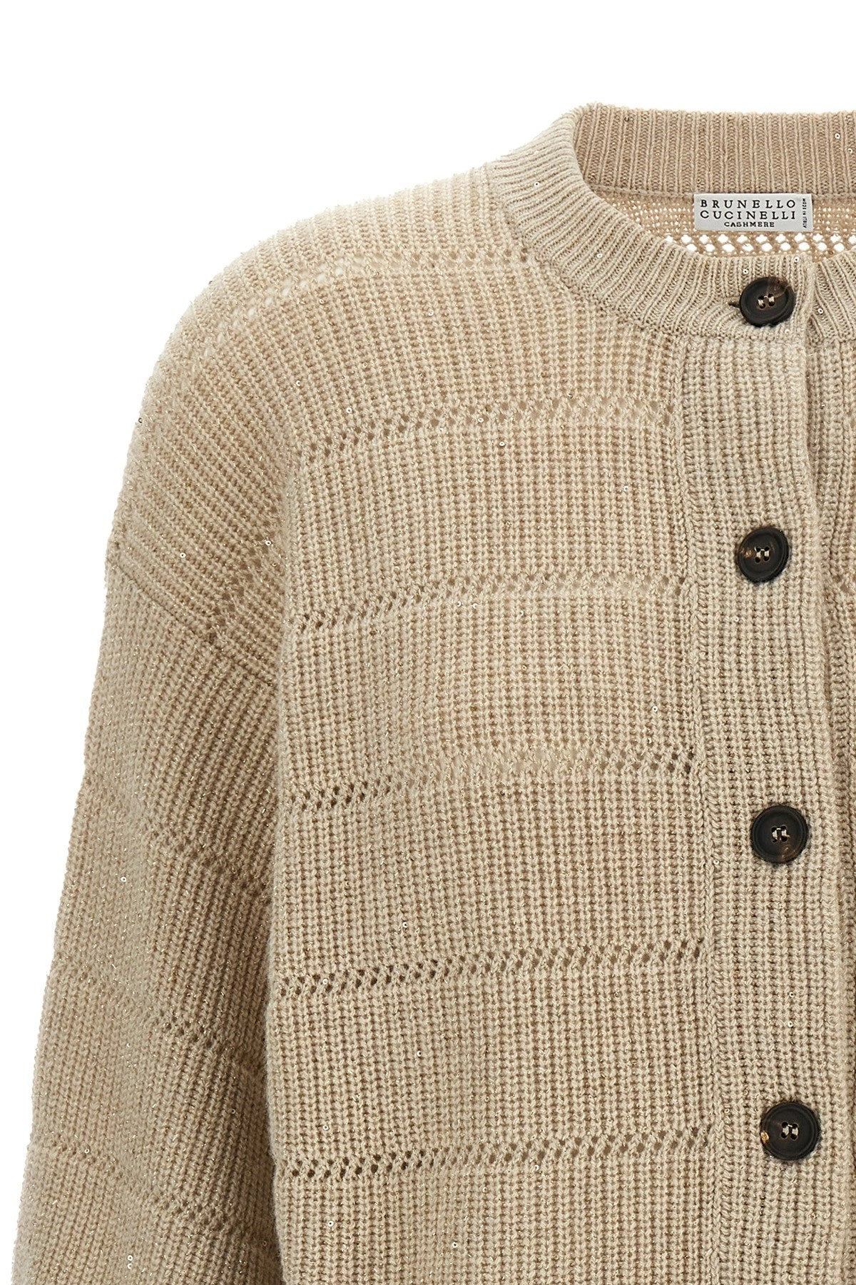 Brunello Cucinelli Women 'Rustic Dazzling Net' Cardigan - 3