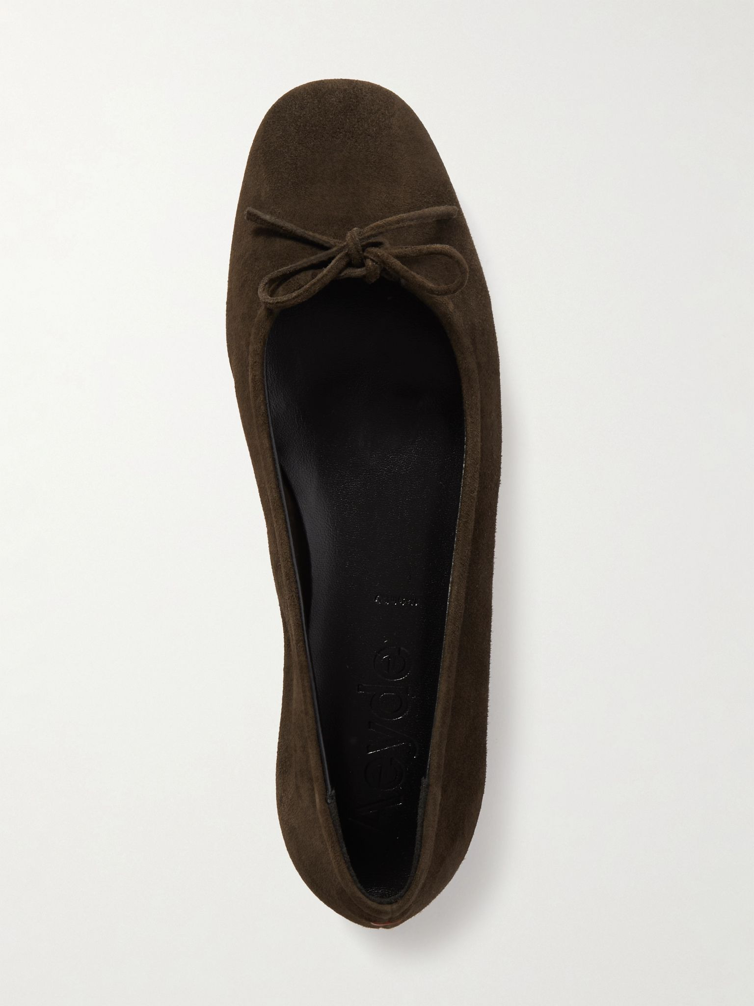 Delfina bow-detailed suede ballet flats Brown - 5