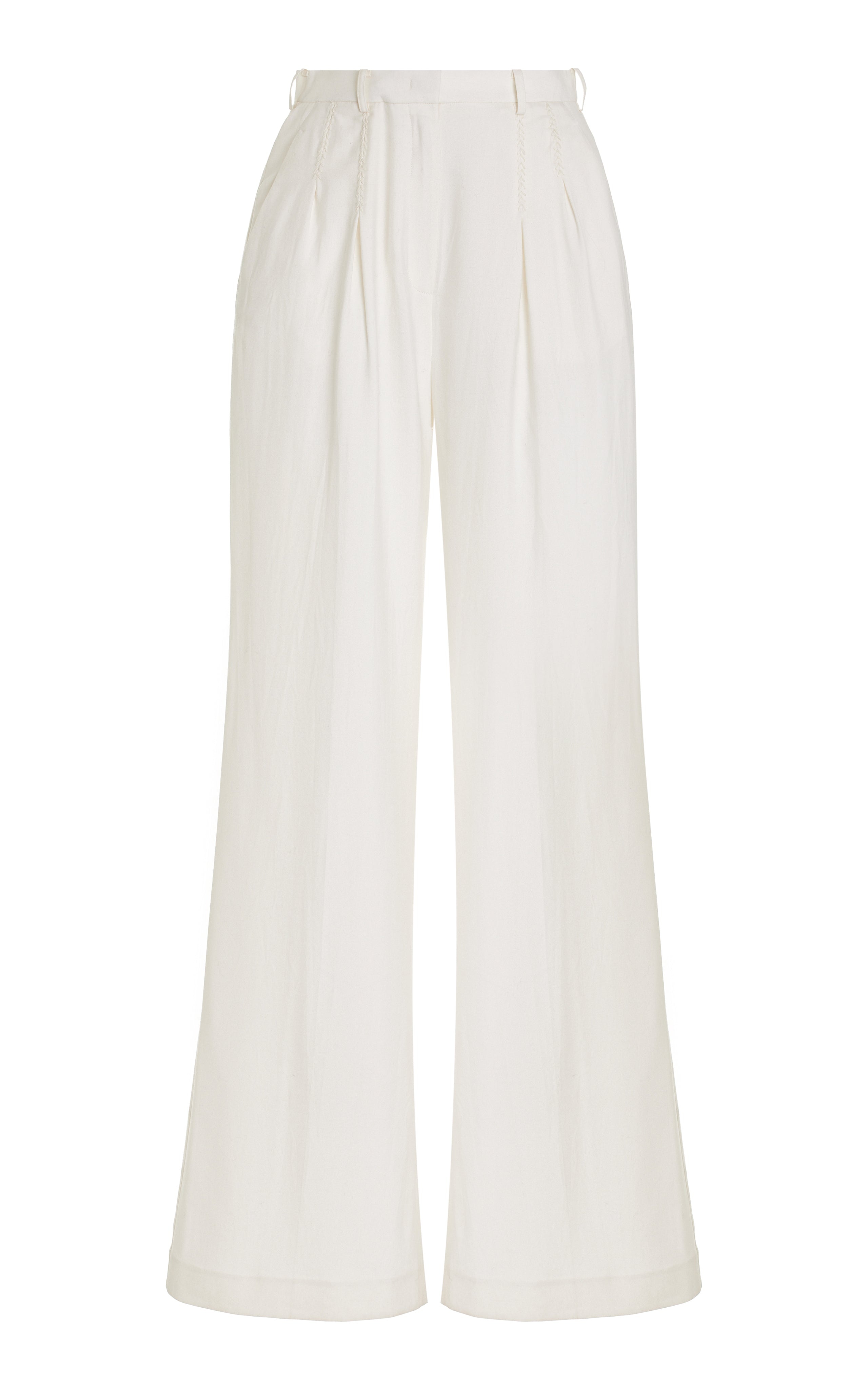 Vargas Pant in Ivory Lightweight Cashmere - 1