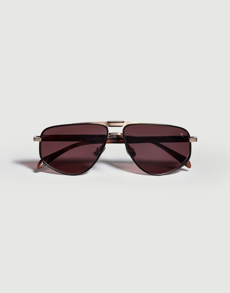 Dike 18k gold-plated titanium sunglasses with polarized lenses 1