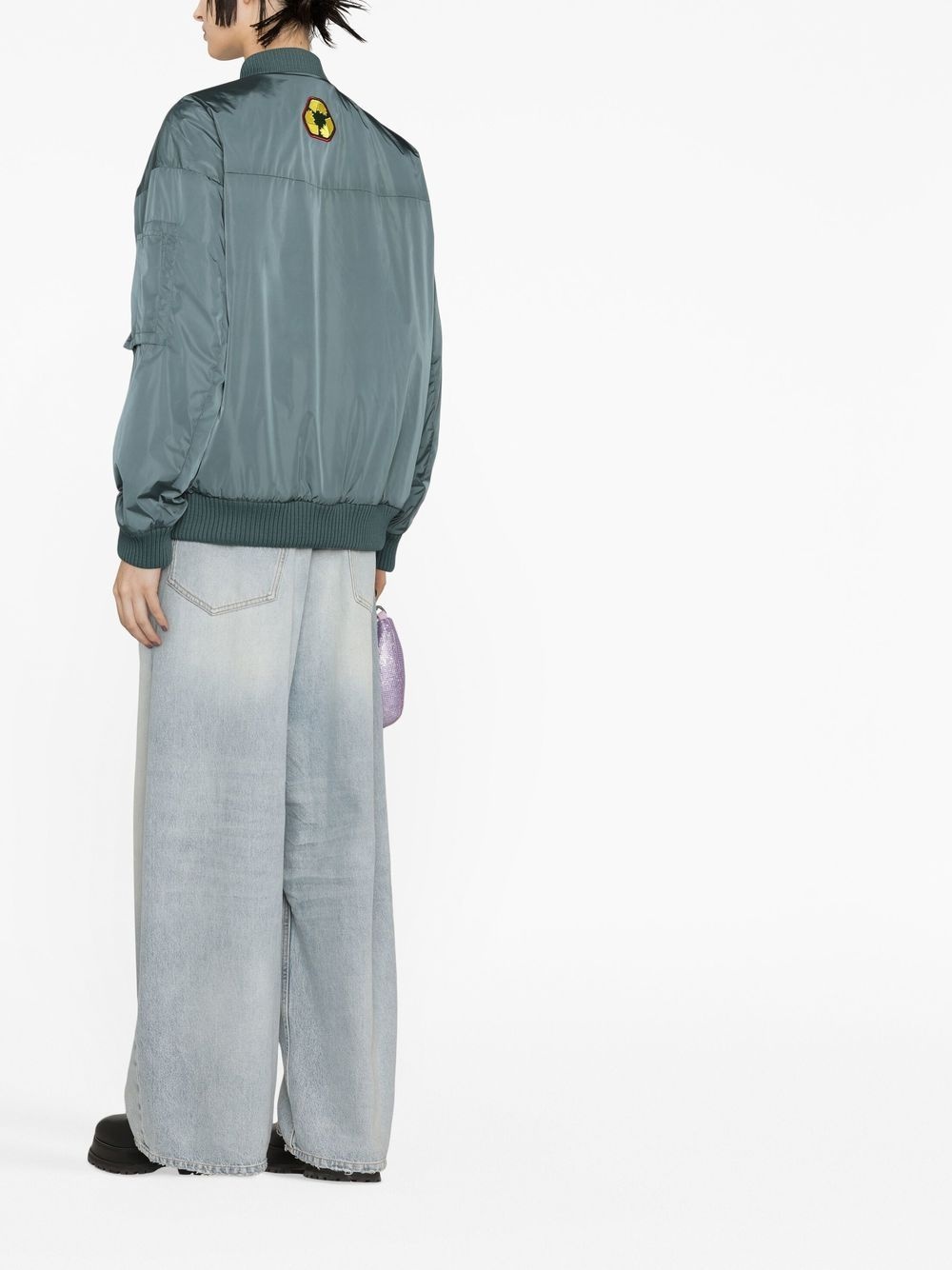 slogan-print bomber jacket - 3