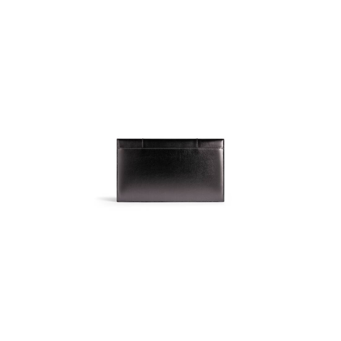 Women's Hourglass Flat Pouch With Flap Metallized in Grey - 4