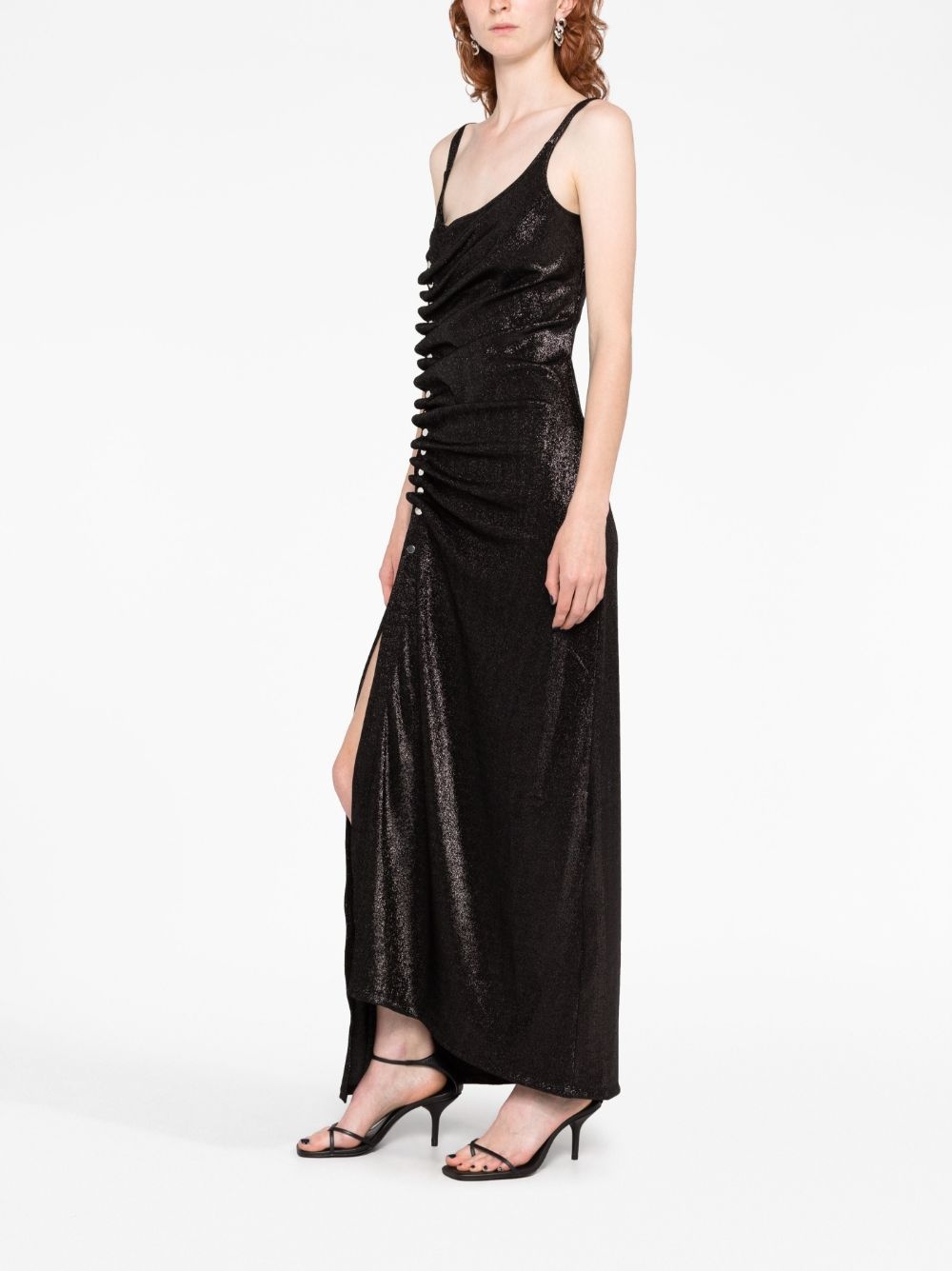 stud-detailed metallic maxi dress - 6