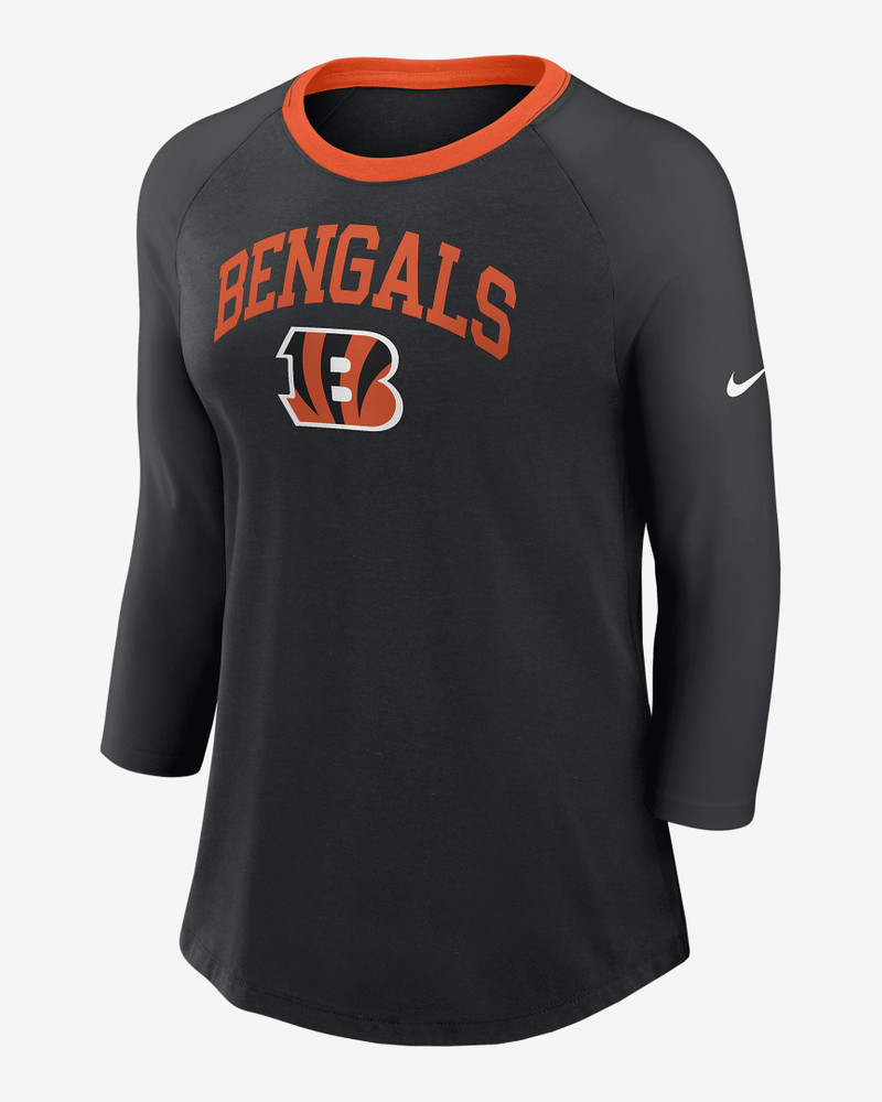 Cincinnati Bengals Women's Nike NFL 3/4-Sleeve T-Shirt 1