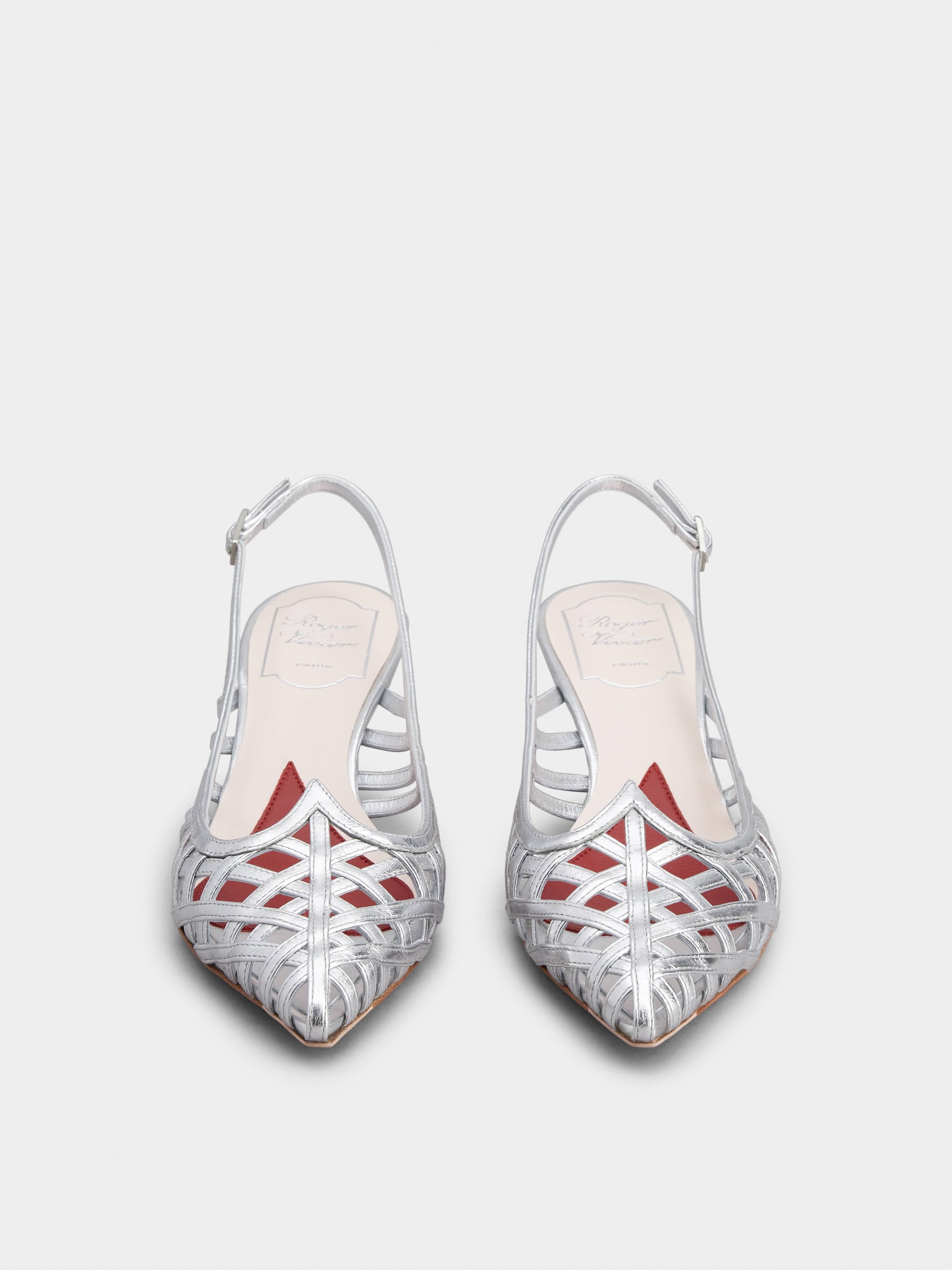 I Love Vivier Multistrap Slingback Pumps in Leather - 7