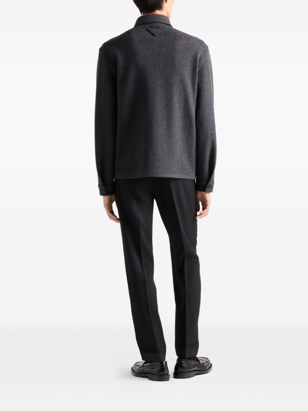 triangle-logo wool trousers - 3