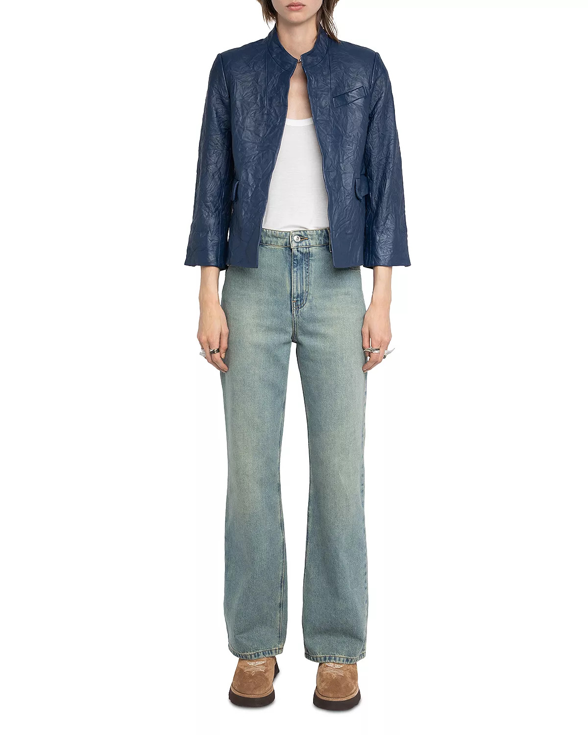 Veryn Cuir Froisse Leather Jacket - 2