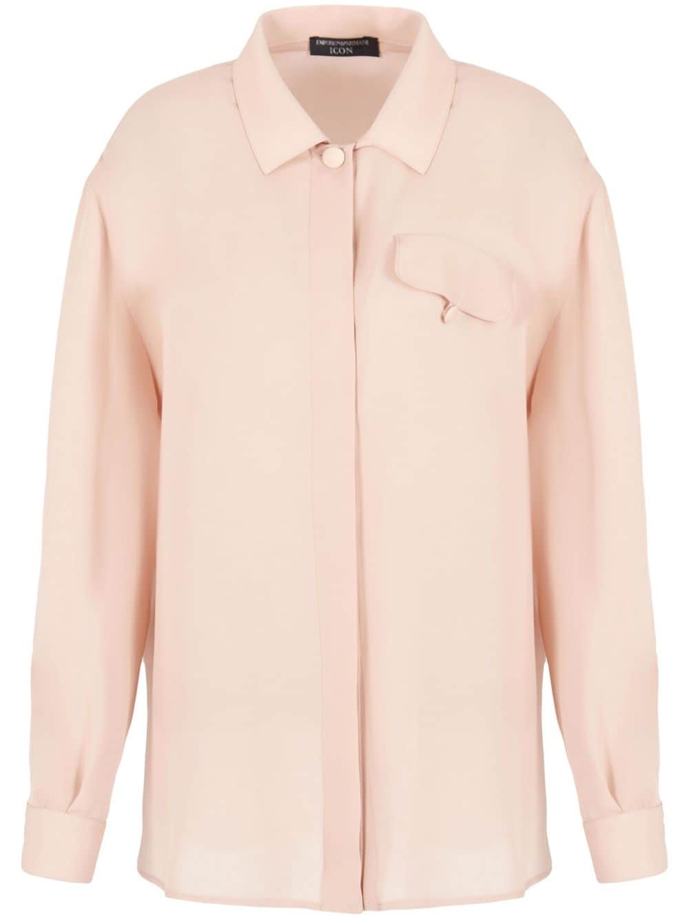 buttoned-pocket silk shirt - 1