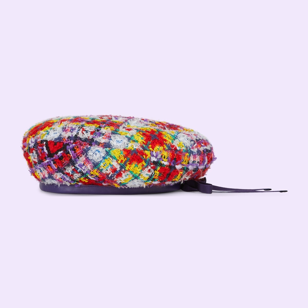 Check lamé tweed beret - 2