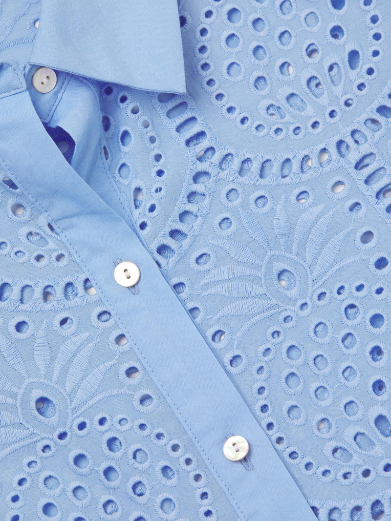 Women's Gracee Pineapple Tile Eyelet Tunic - Jacaranda Blue 6