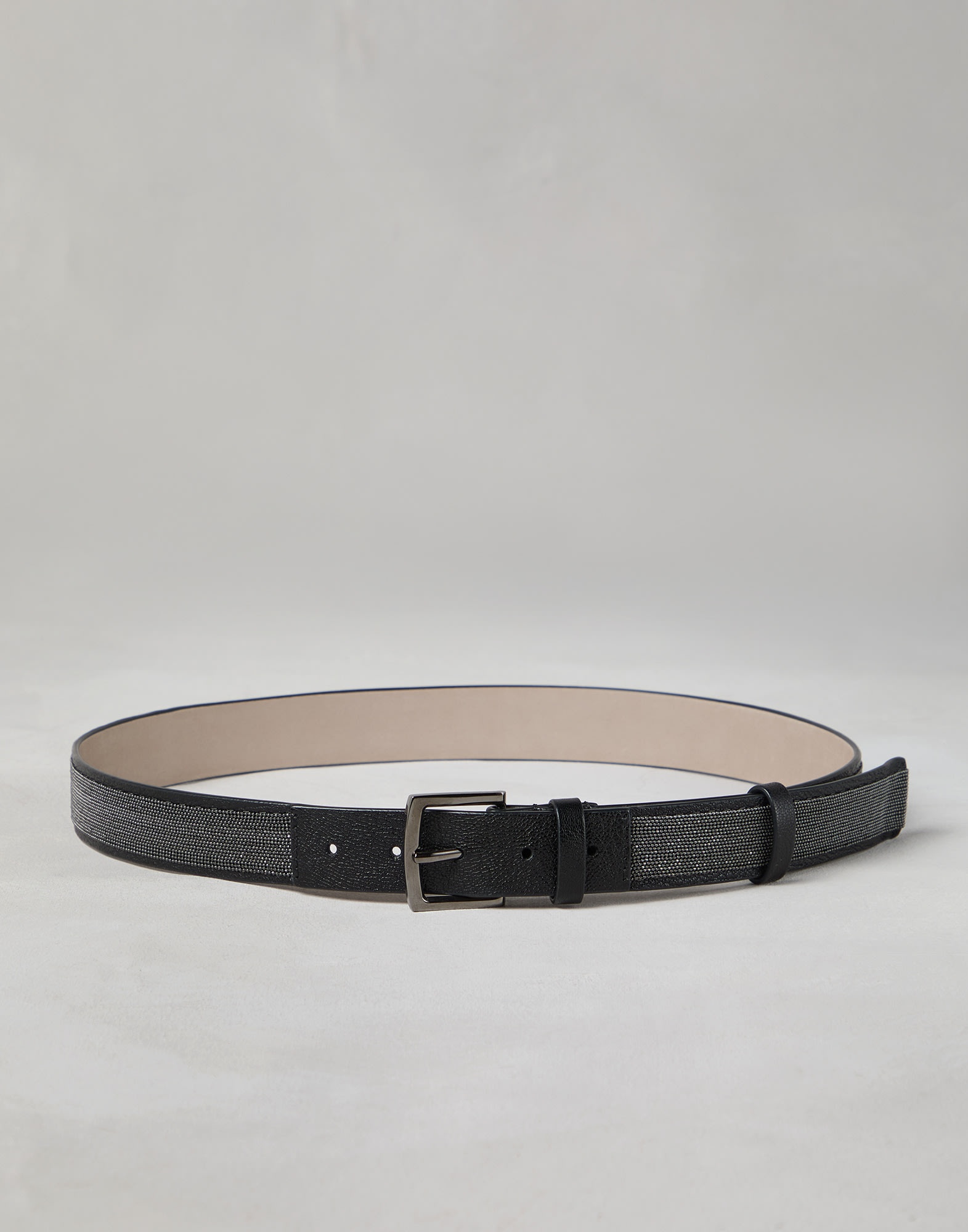 Precious belt in grained leather - 1