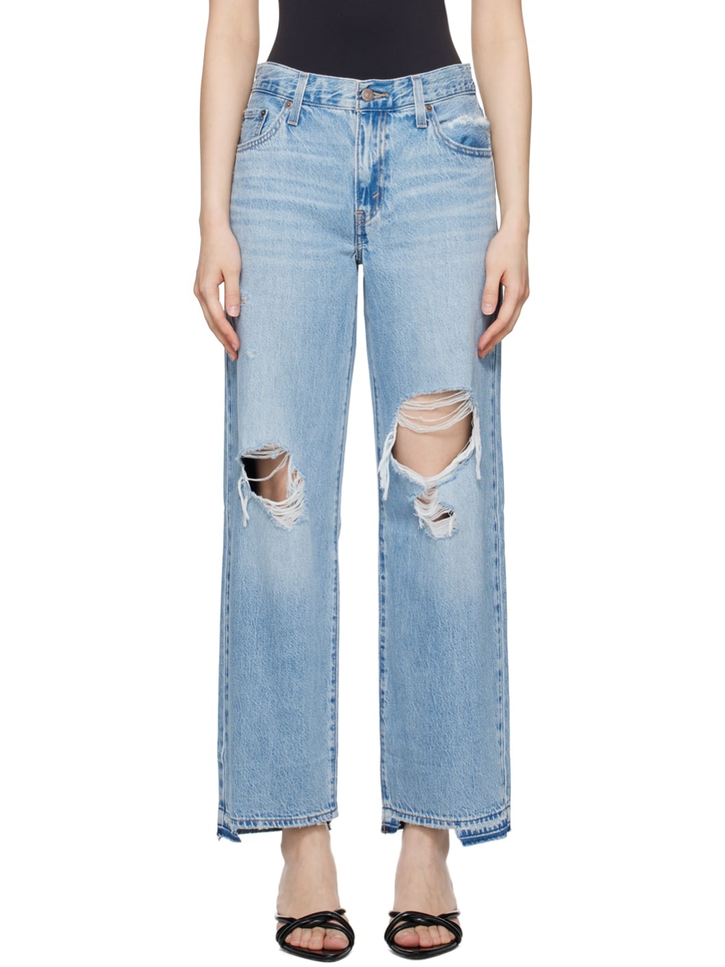 Blue Baggy Dad Jeans - 1