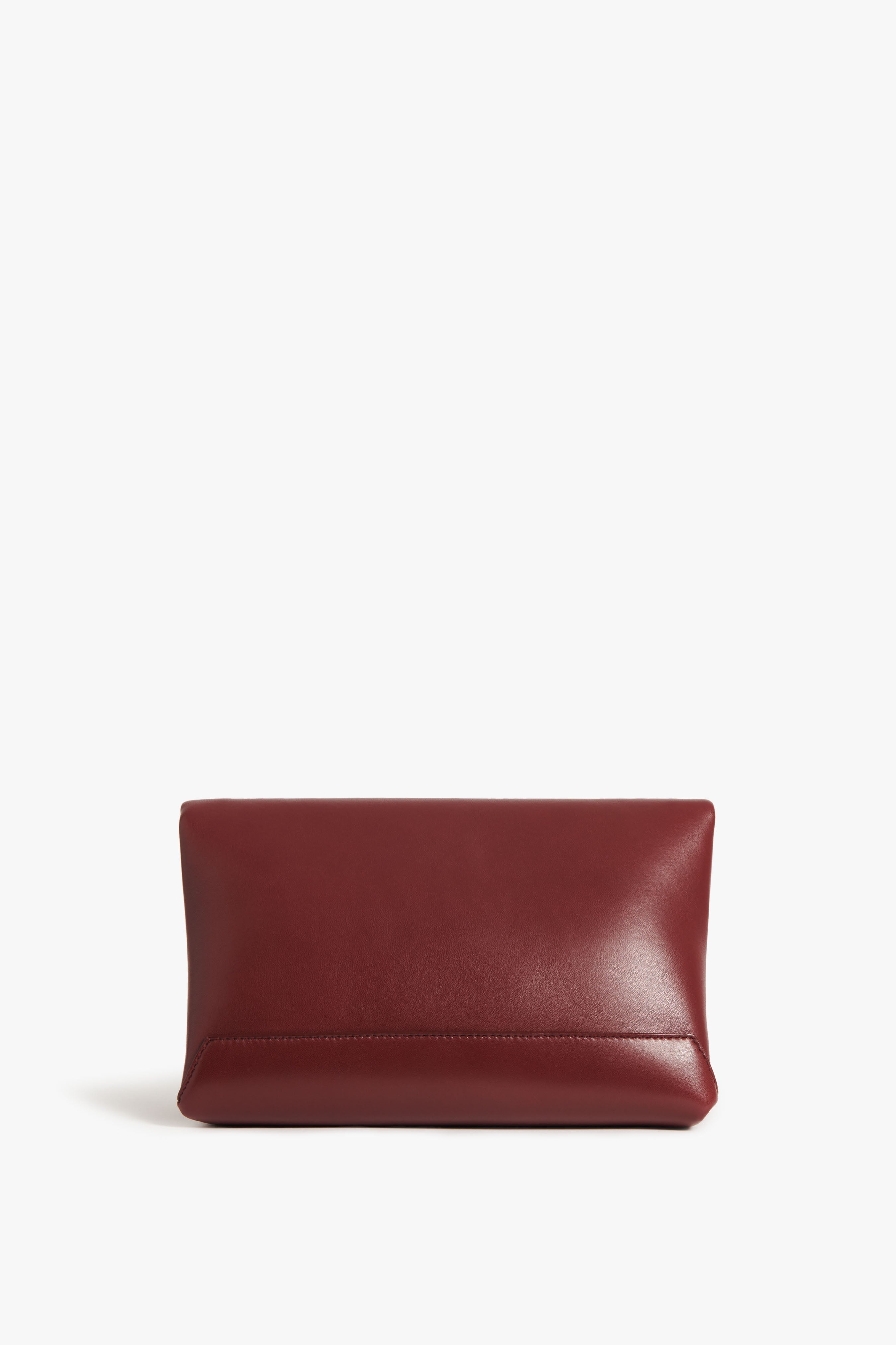 Chain Pouch In Burgundy Leather - 4