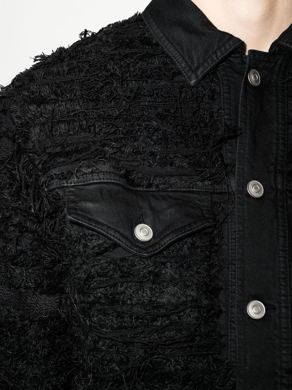 x Blackmeans distressed denim jacket - 4