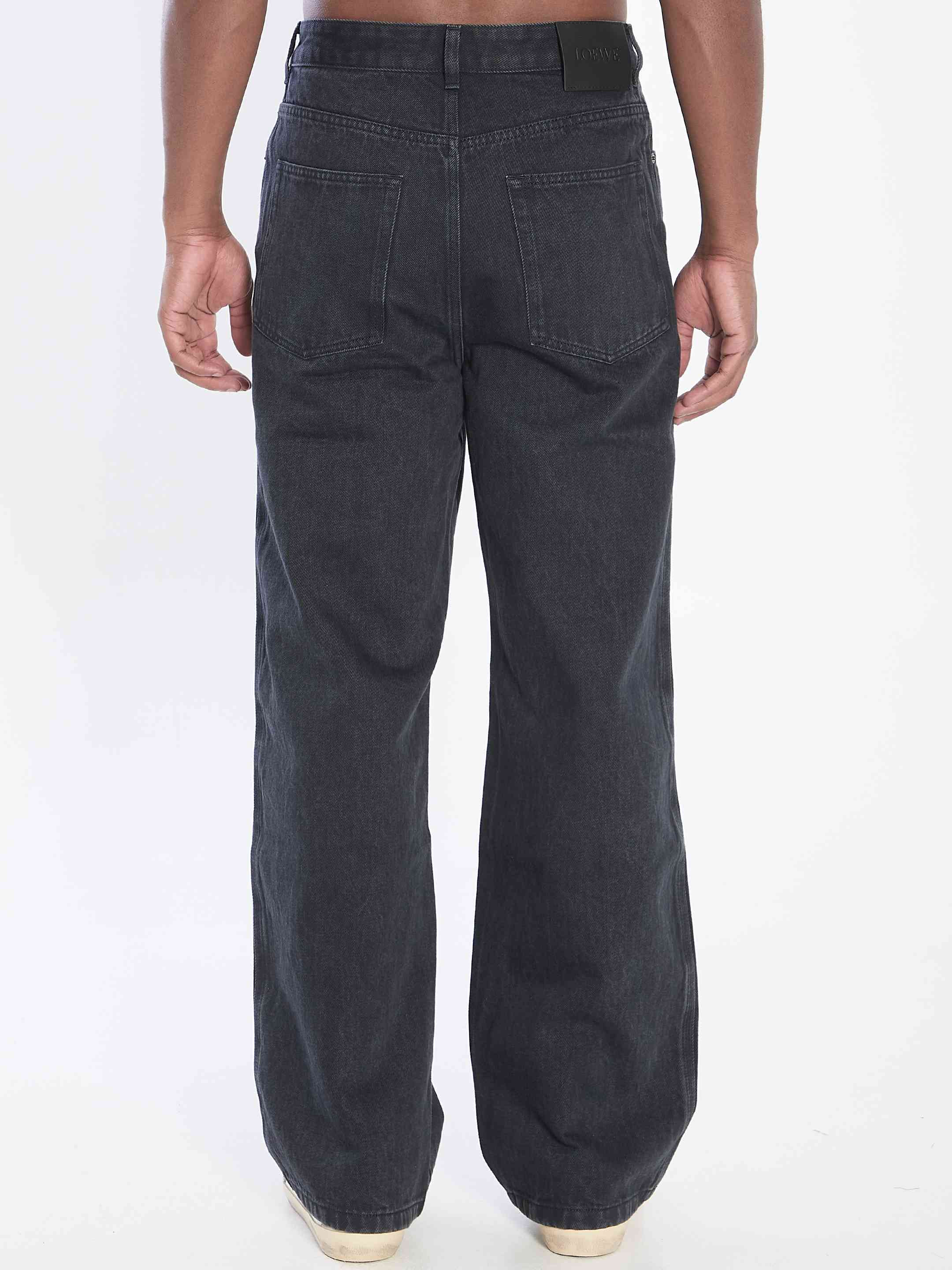 Loewe Men Baggy Anagram Denim Pants - 4