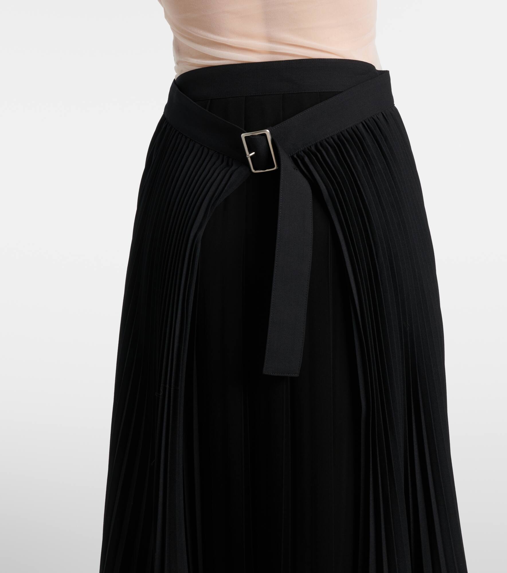 Plissé wool-blend maxi skirt - 6
