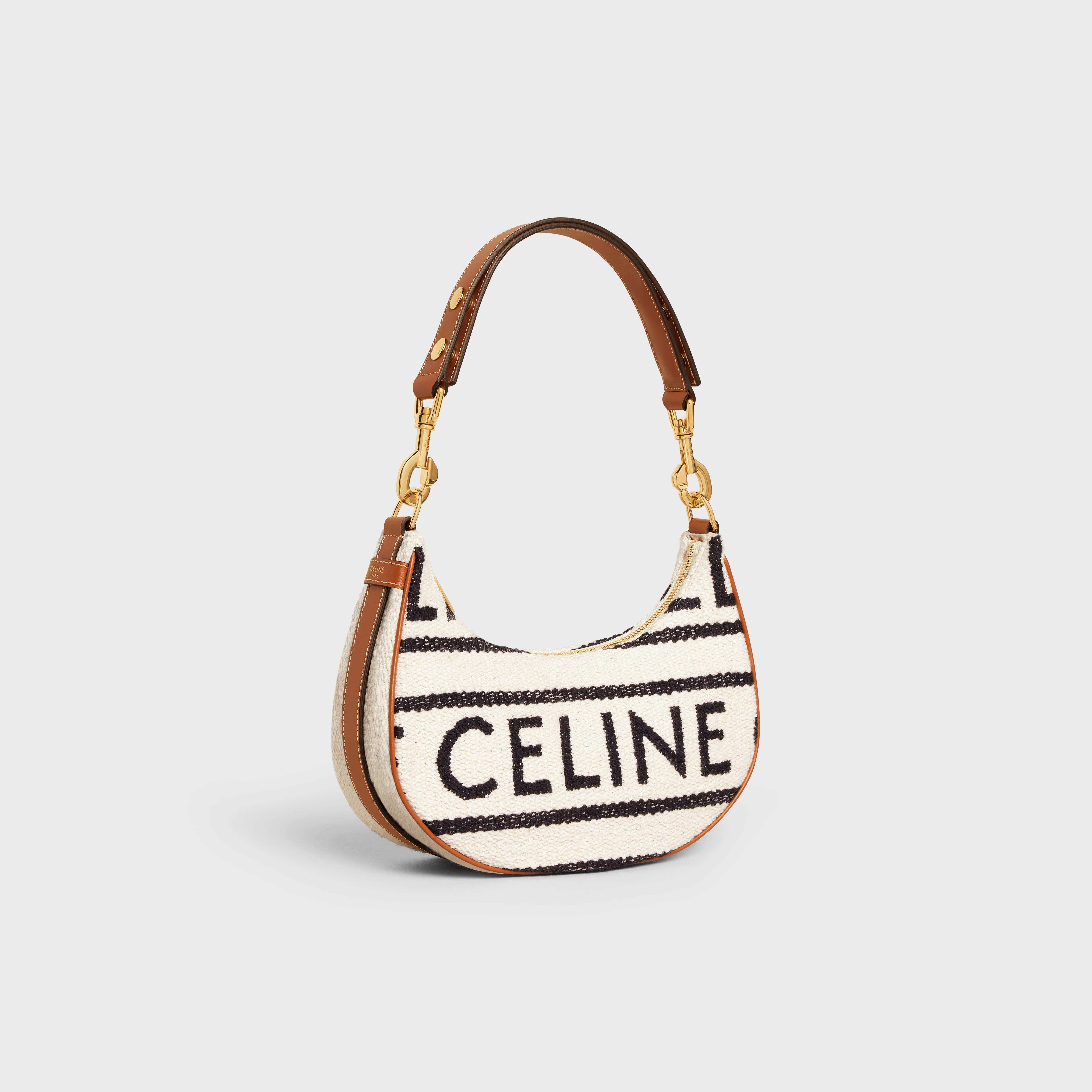 Medium Ava Strap Bag in Textile with Celine All-Over and Calfskin - 2
