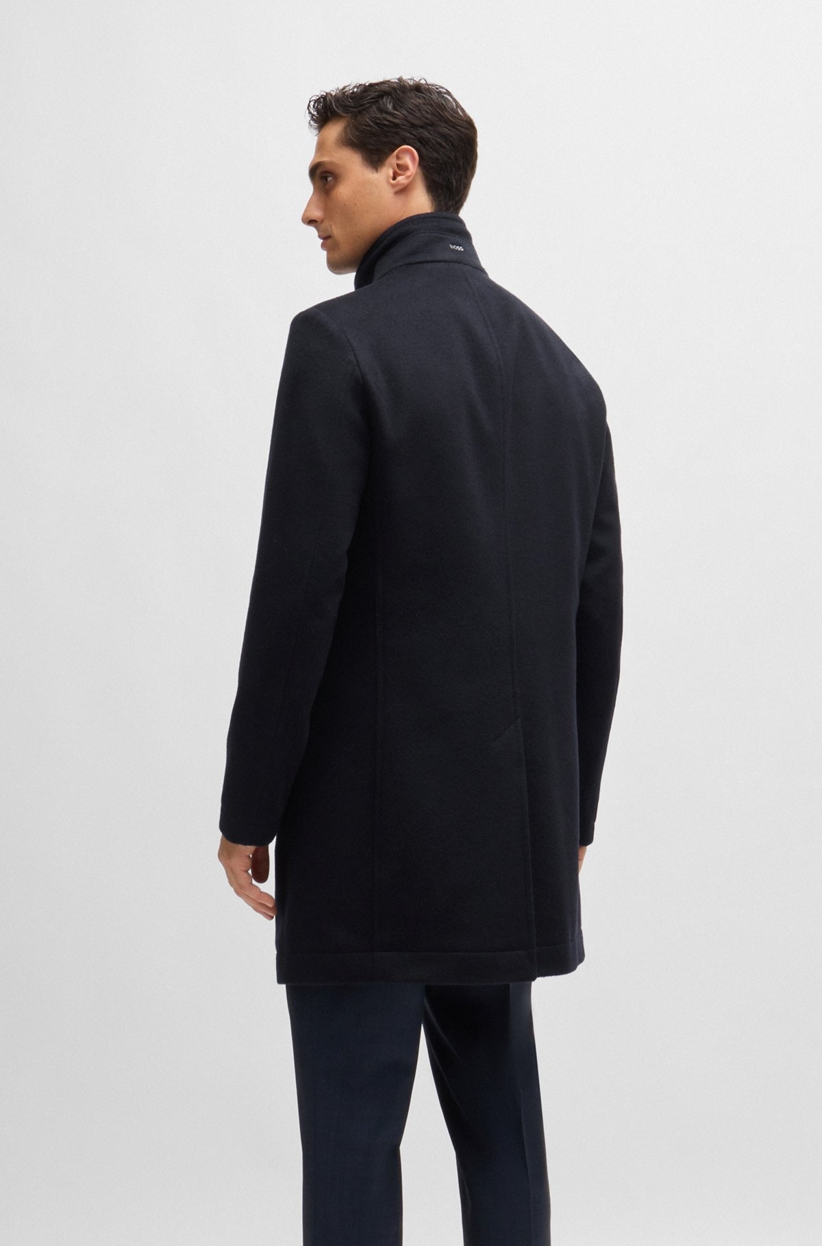 SLIM-FIT COAT IN WOOL AND CASHMERE - 5