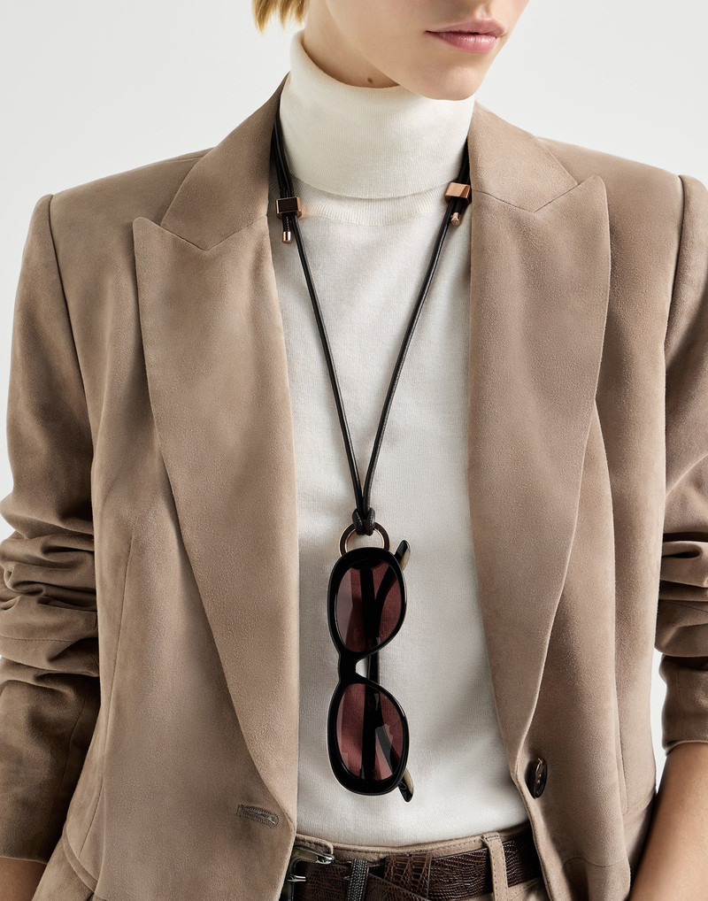 Leather glasses cord with monili 3