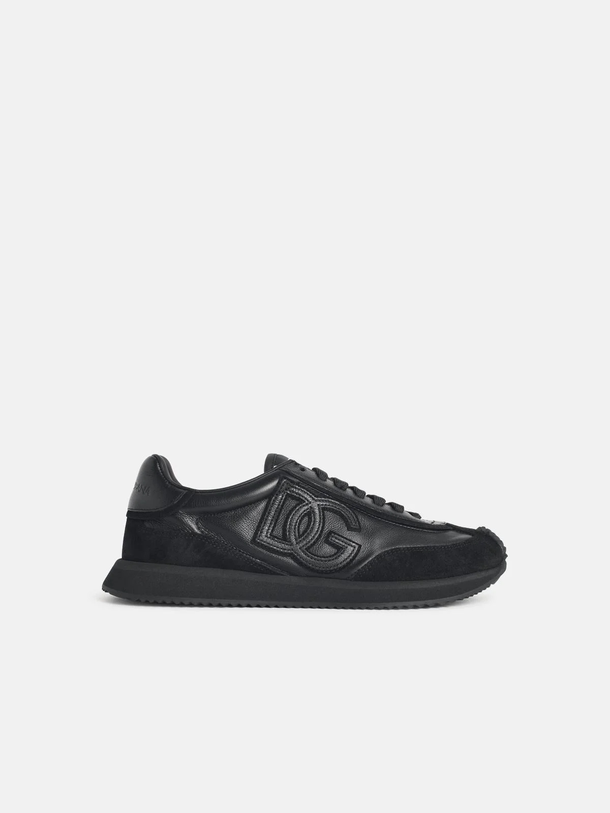 'CUSHION' BLACK LEATHER SNEAKERS - 1