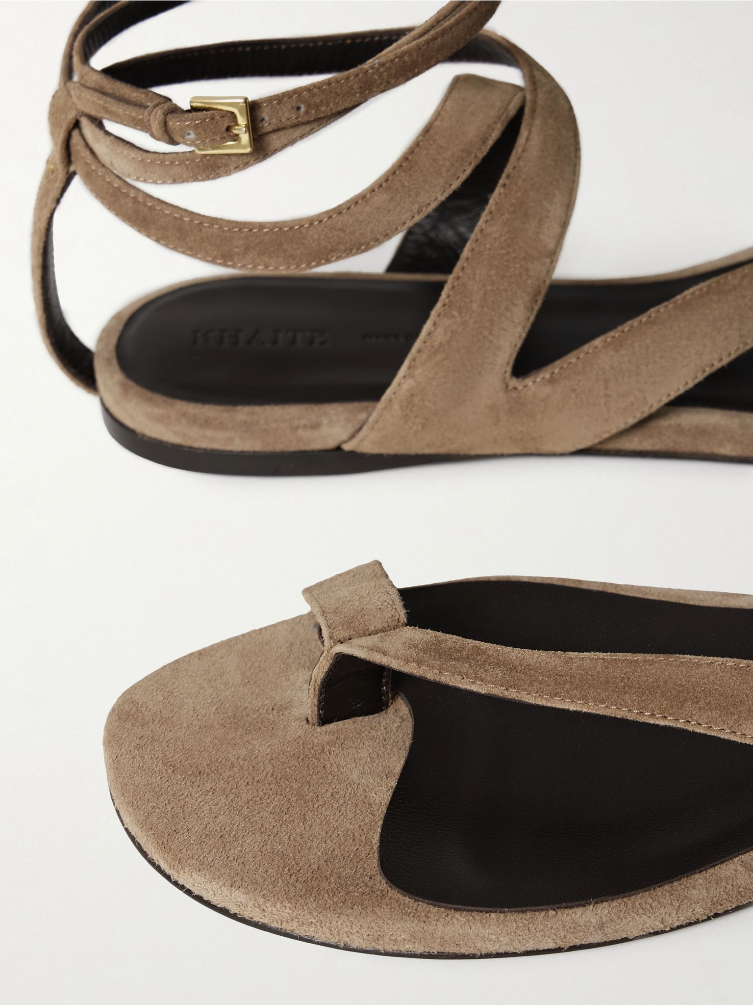 Aimee suede sandals Taupe - 4