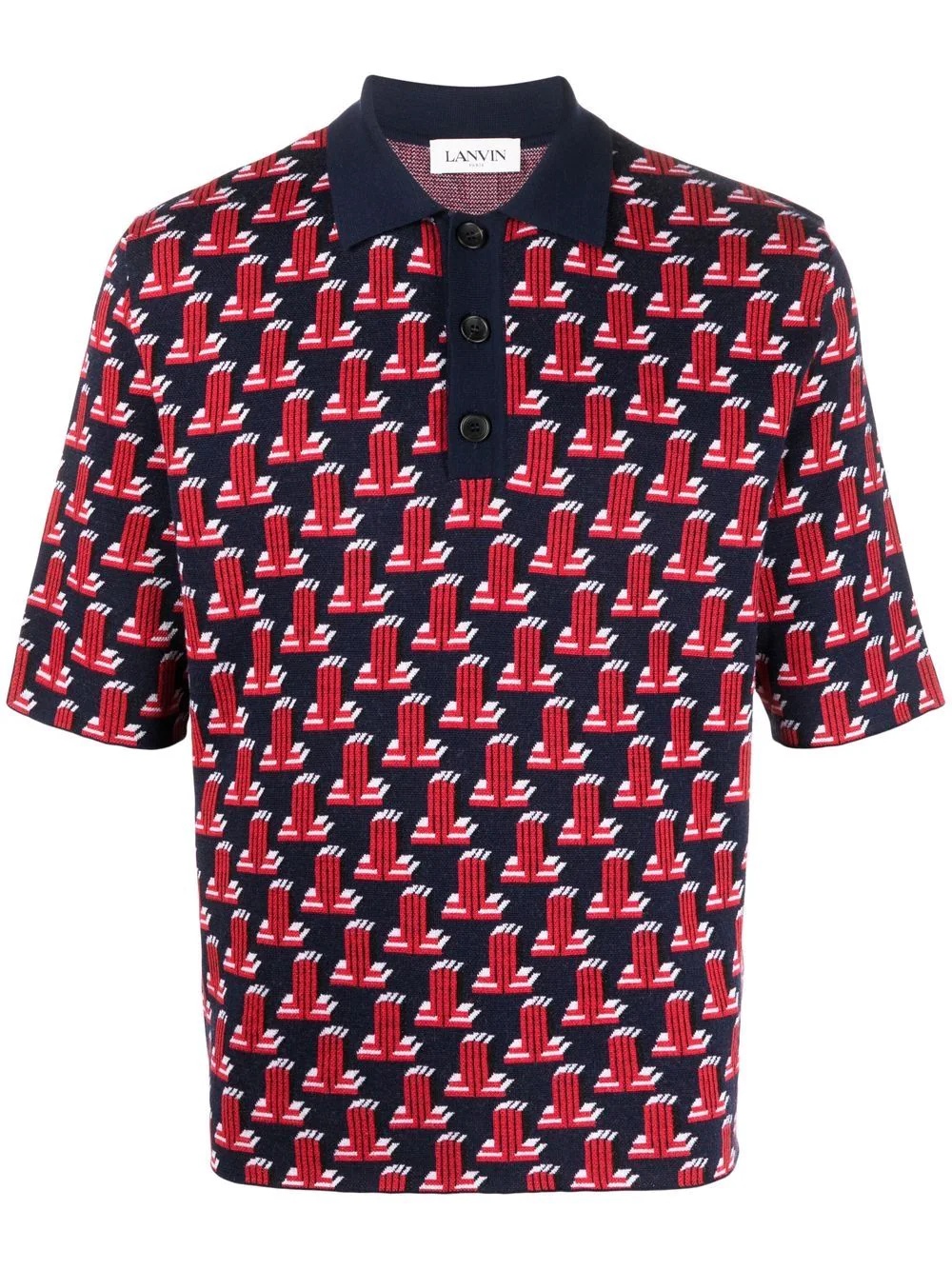 monogram-print polo shirt - 1