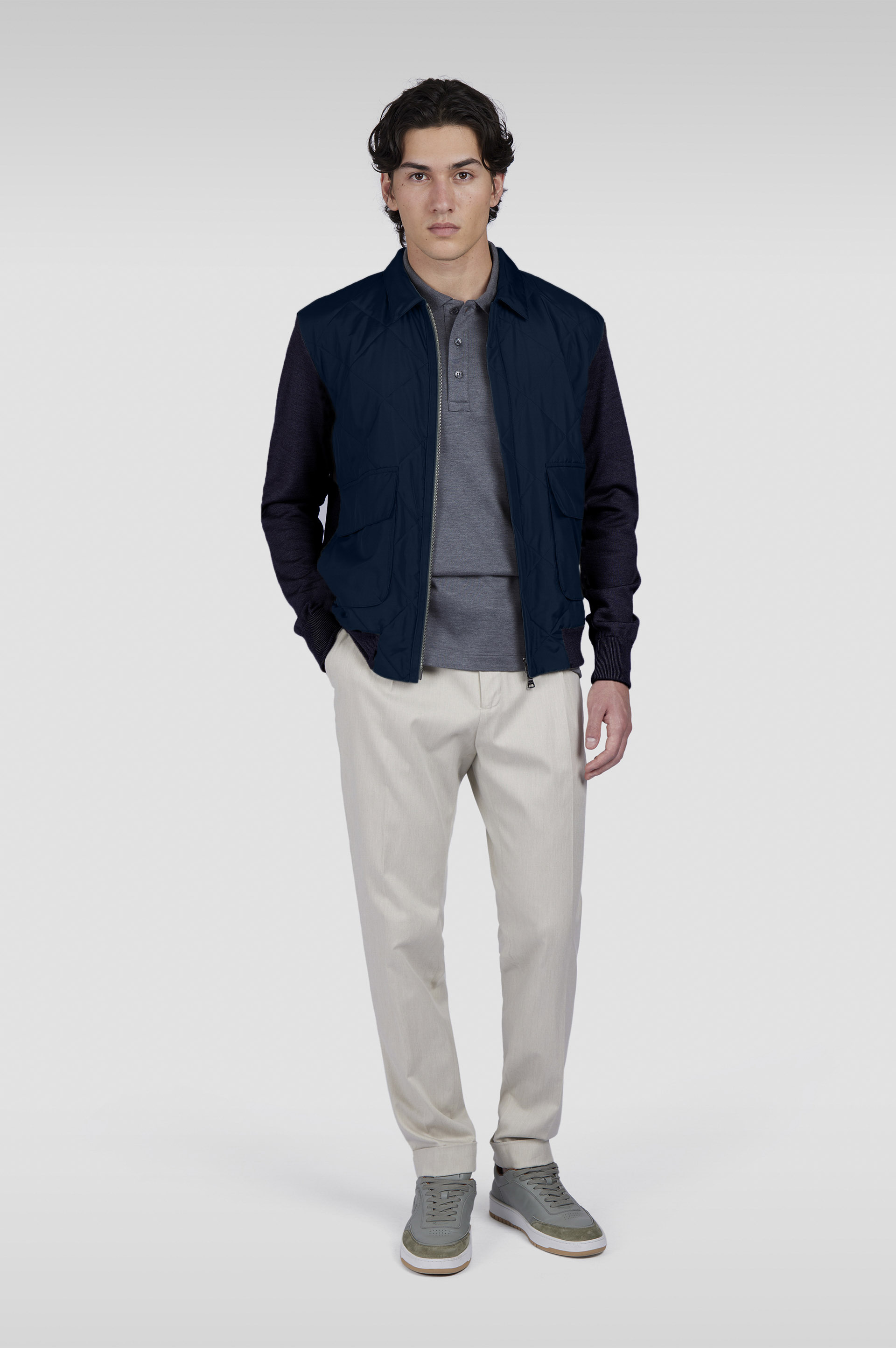 HYBRID ZIP-UP SHAKET IN TYPHOON® SILK, WOOL AND SILK - 2