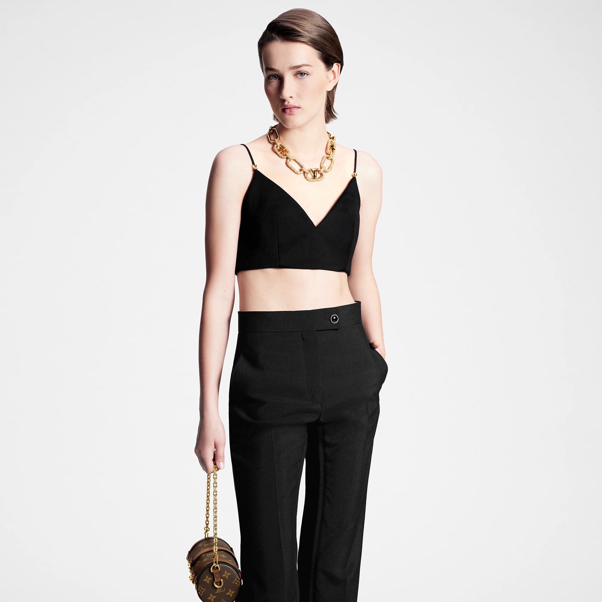 Jewel Button Tuxedo Pants - 5