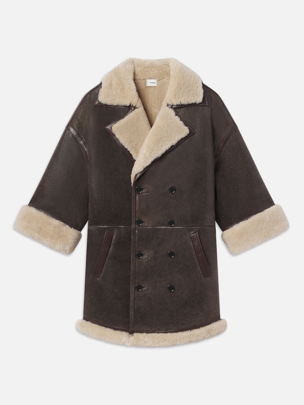 Shearling Cocoon Coat in Cardamom - 1