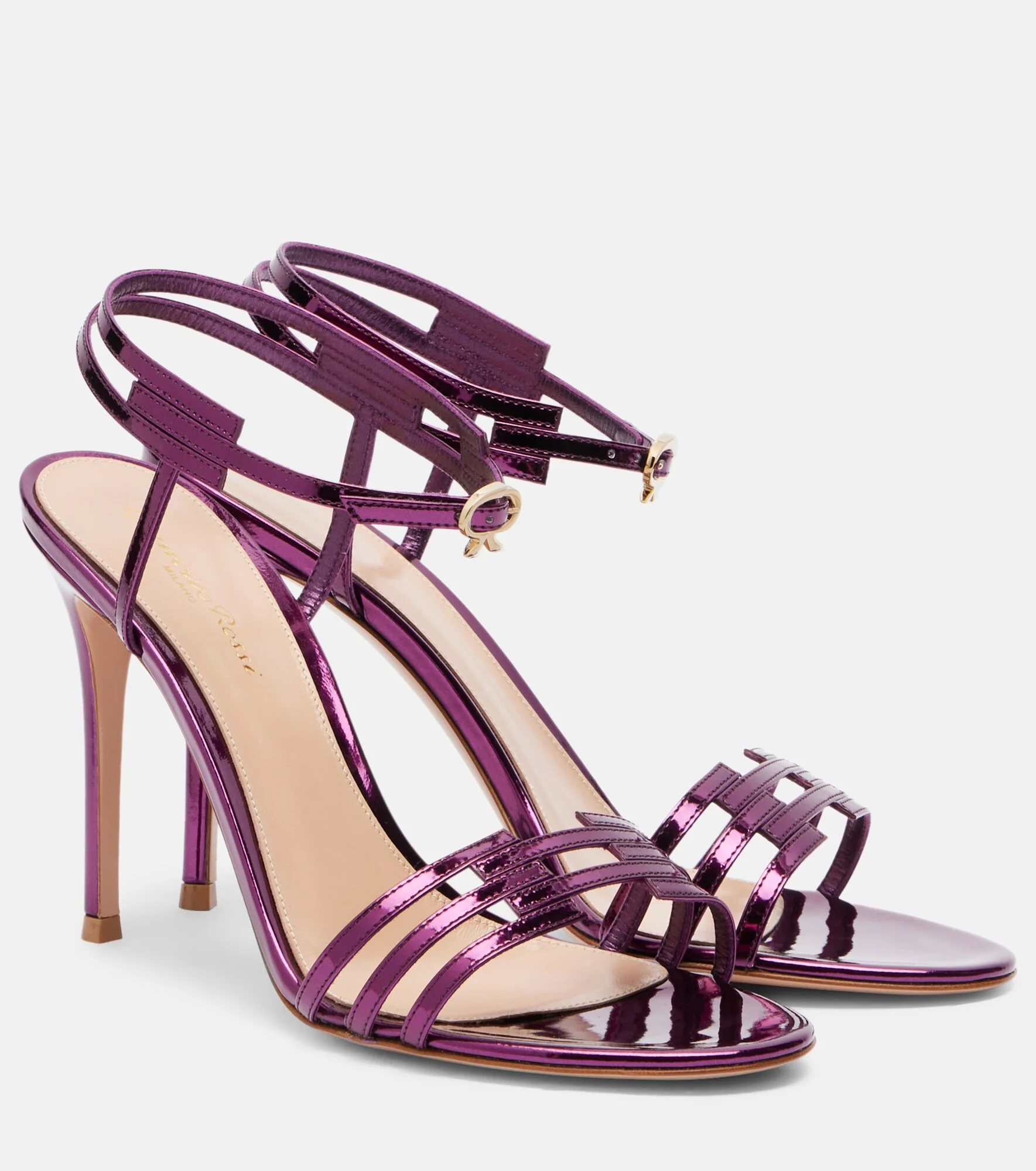 Metallic leather sandals - 1