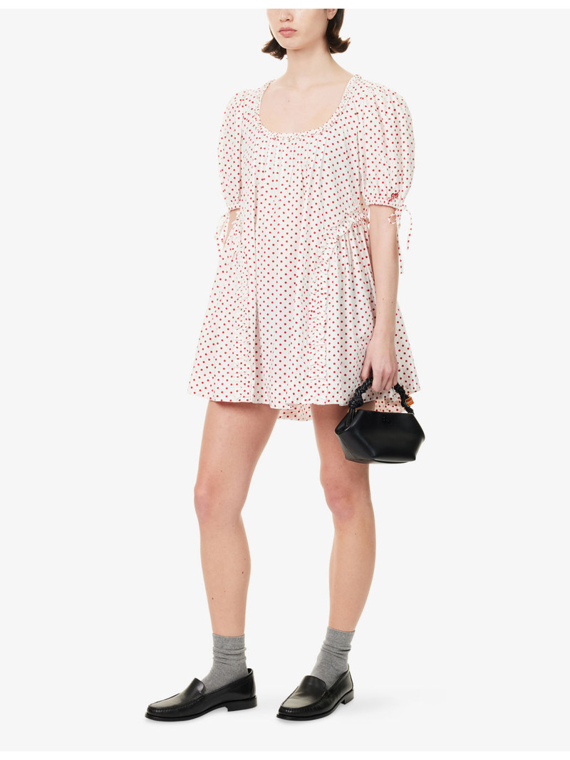 DAMSON MADDER. Meri Polkadot Cotton Mini Dress outlook