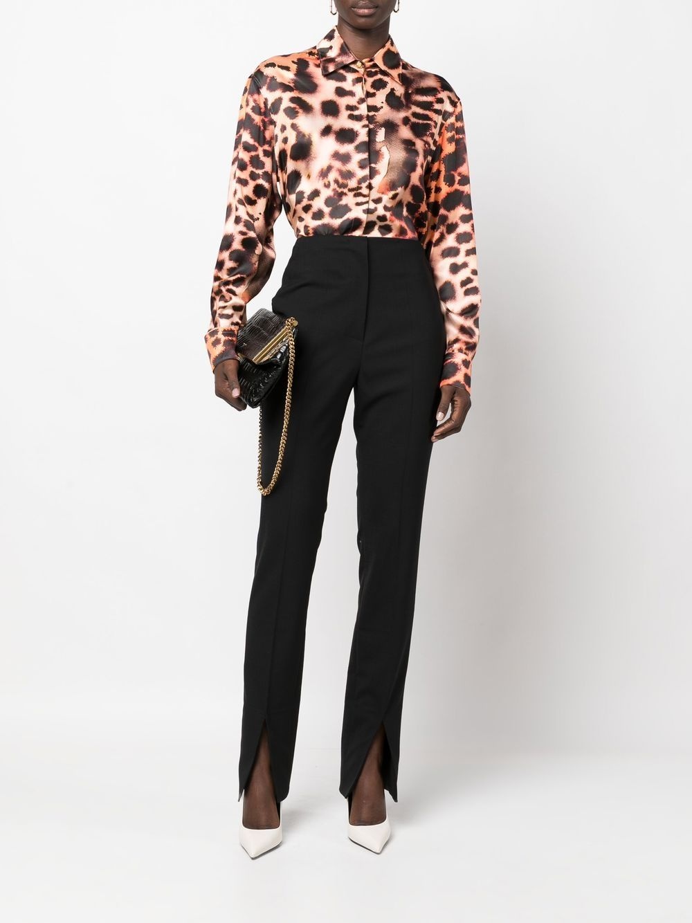 silk leopard print blouse - 2