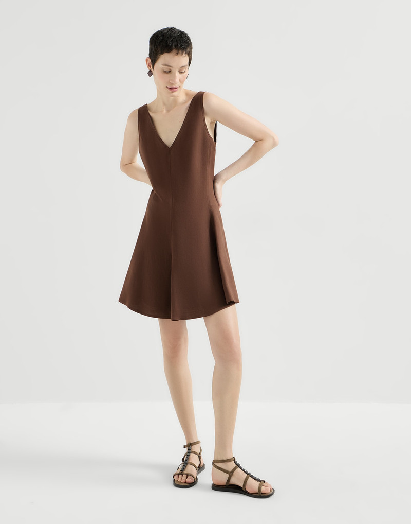 Viscose and linen fluid twill mini dress 2
