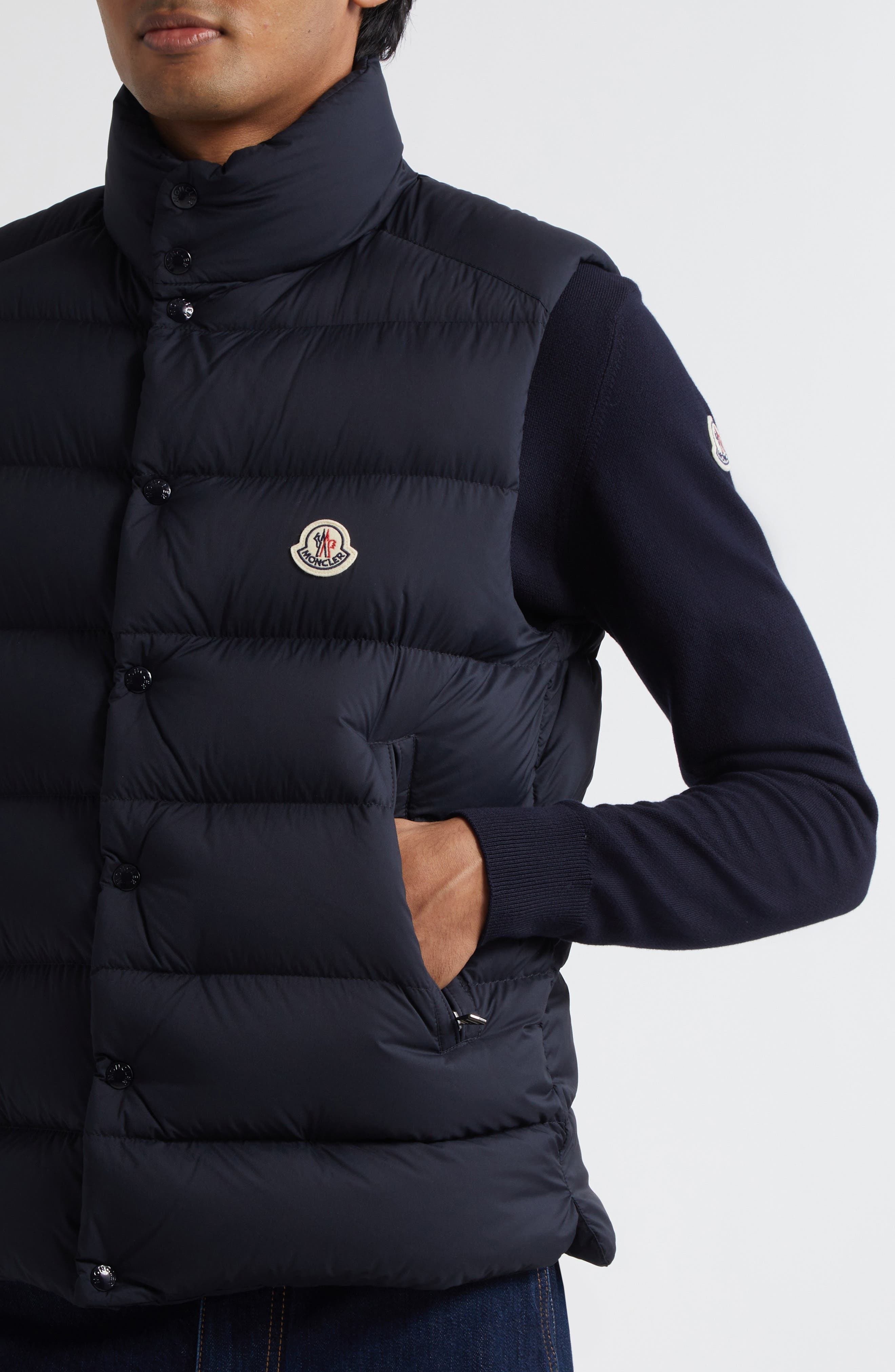 Moncler Tibb Down Puffer Vest in Obsidian Blue at Nordstrom - 5
