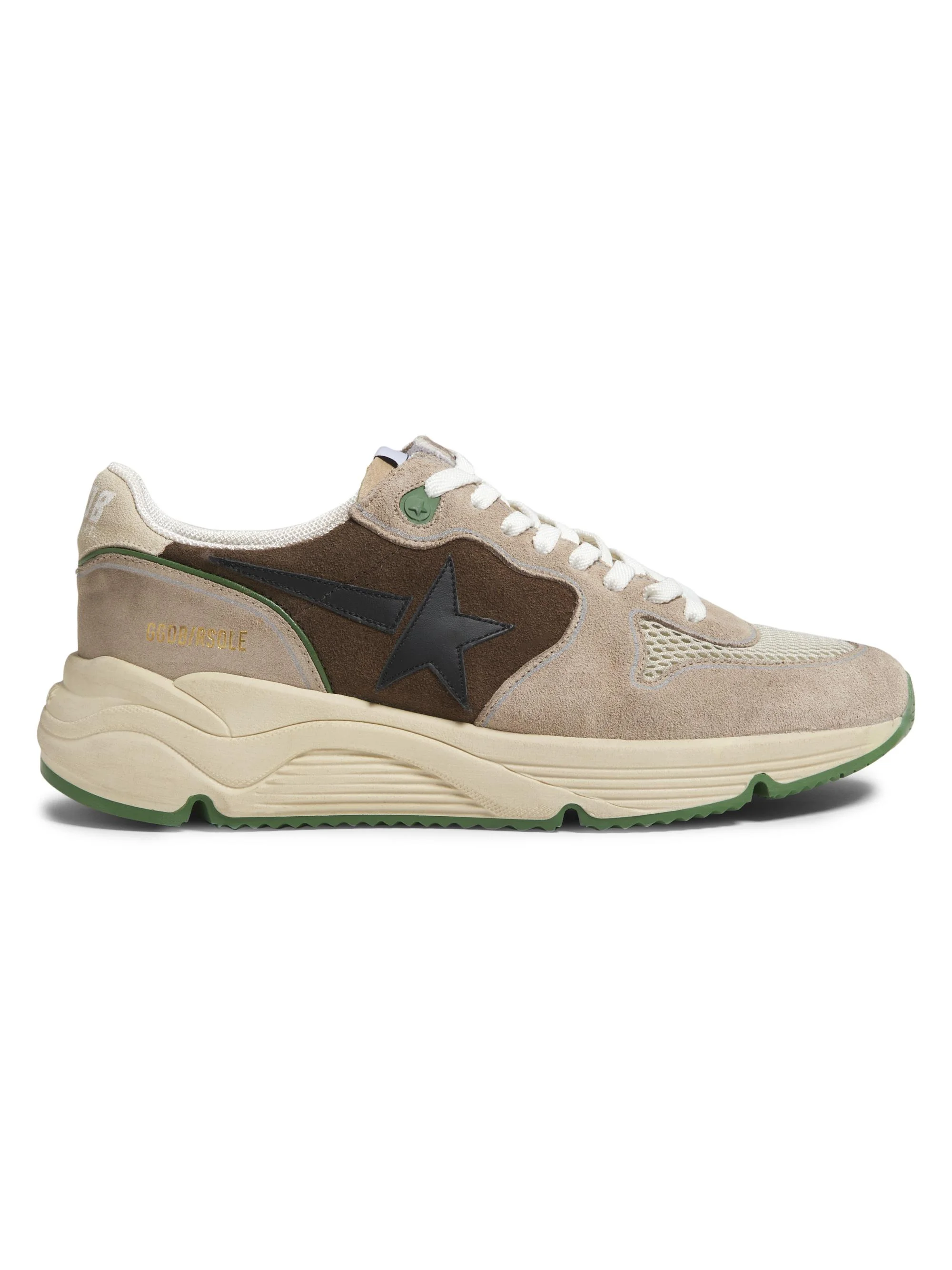 Men's Running Suede Low-Top Sneakers - Brown Beige Black Seedpearl - 1