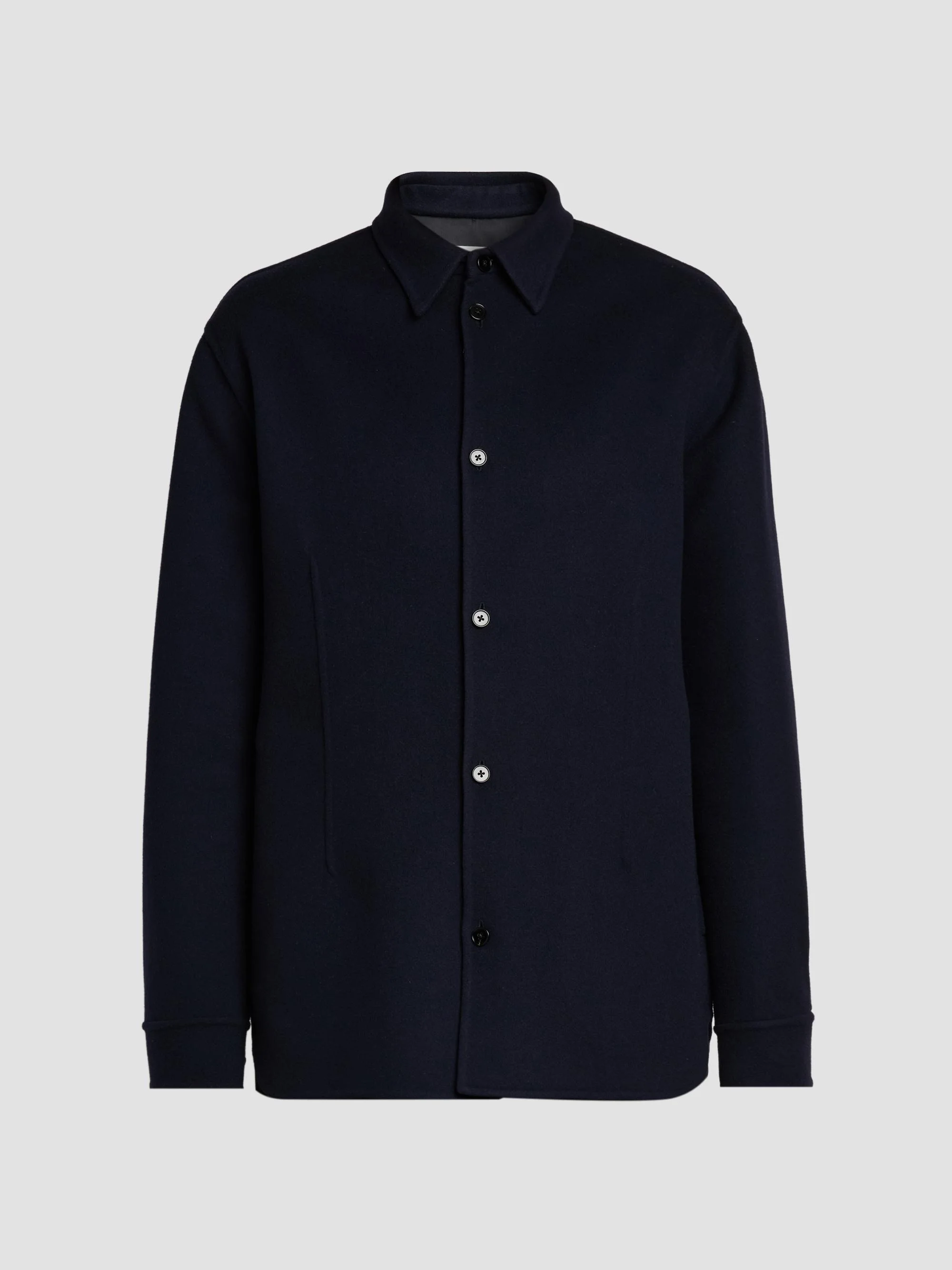 Men's Double Wool Shirt Jacket - Midnight - 1