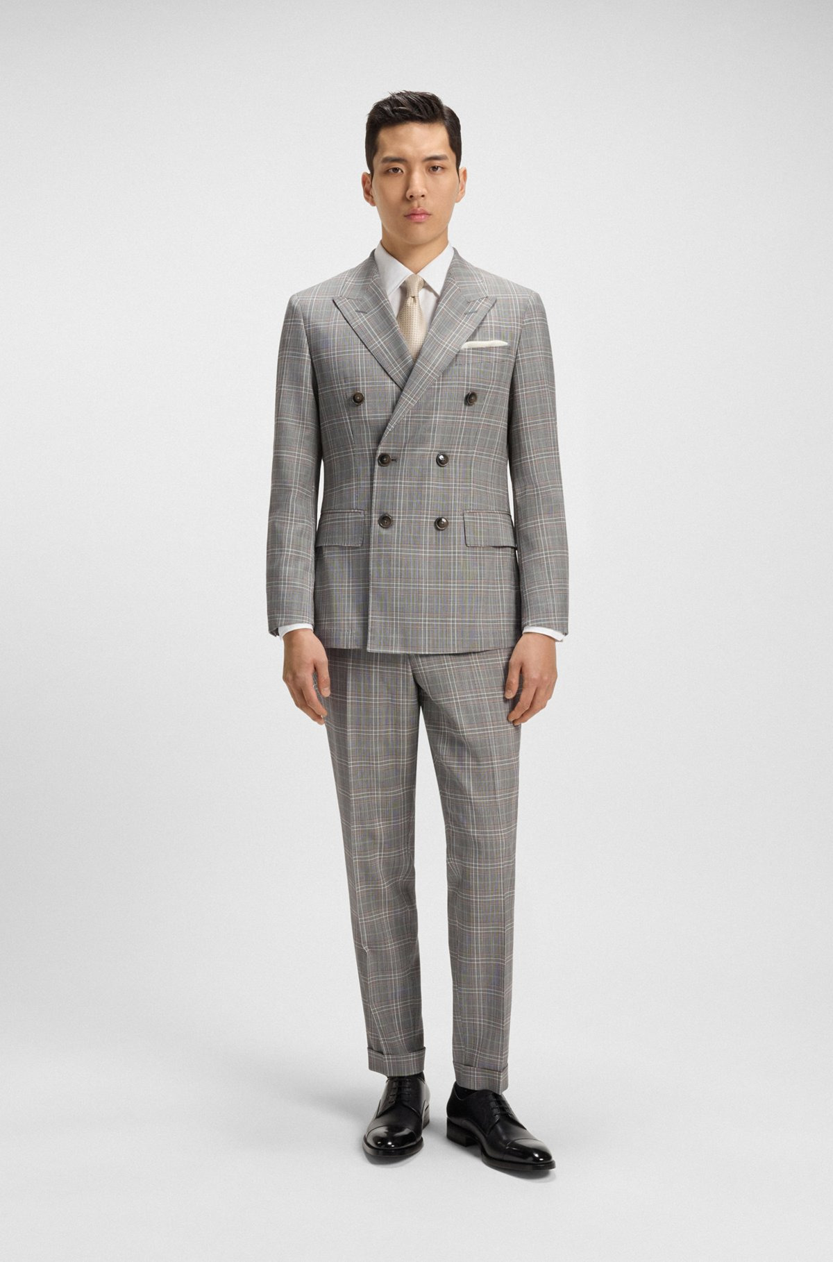 SLIM-FIT JACKET IN CHECKED VIRGIN WOOL - 3