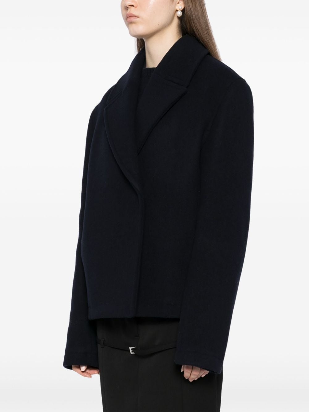 cropped peacoat - 3