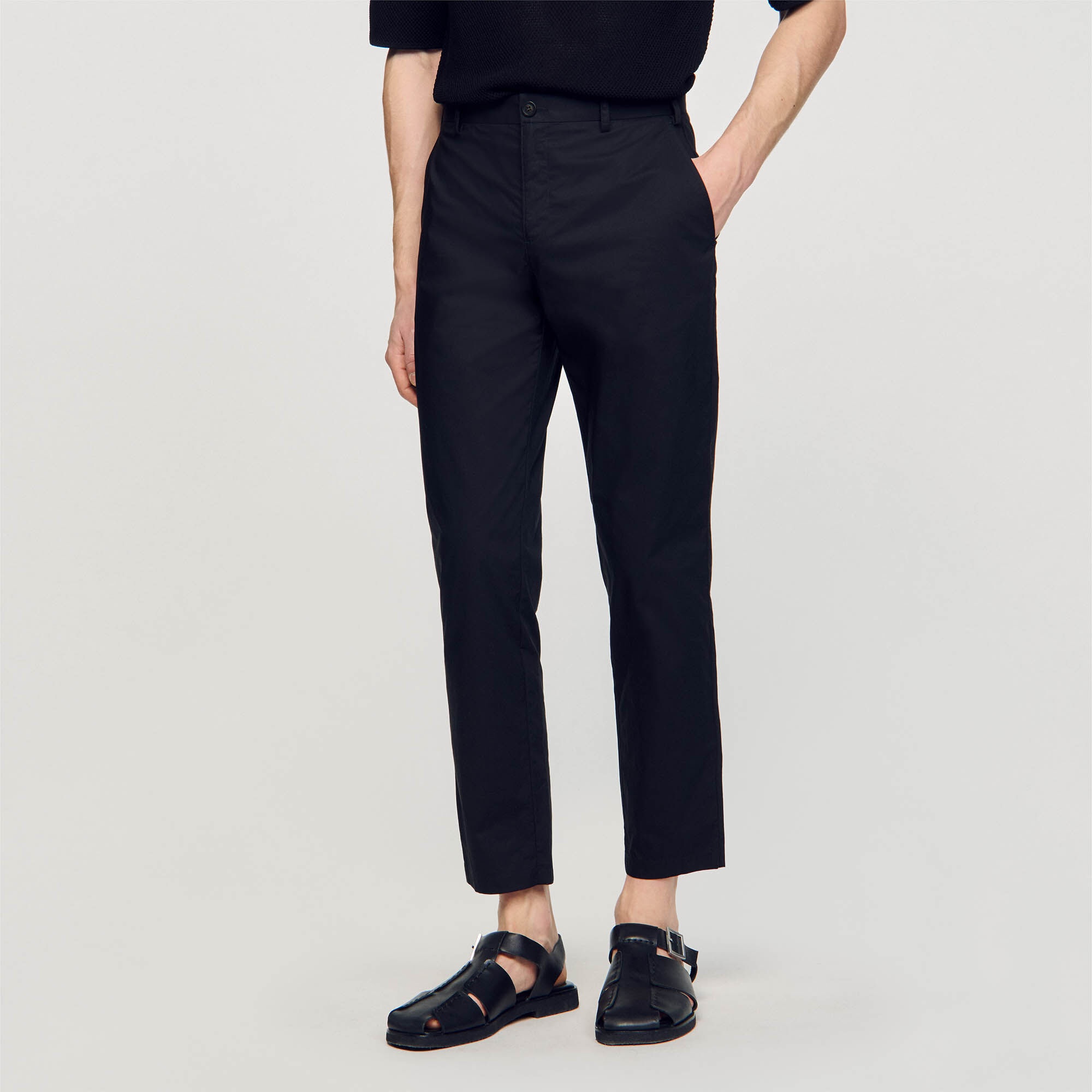 COTTON CARROT-CUT TROUSERS - 5