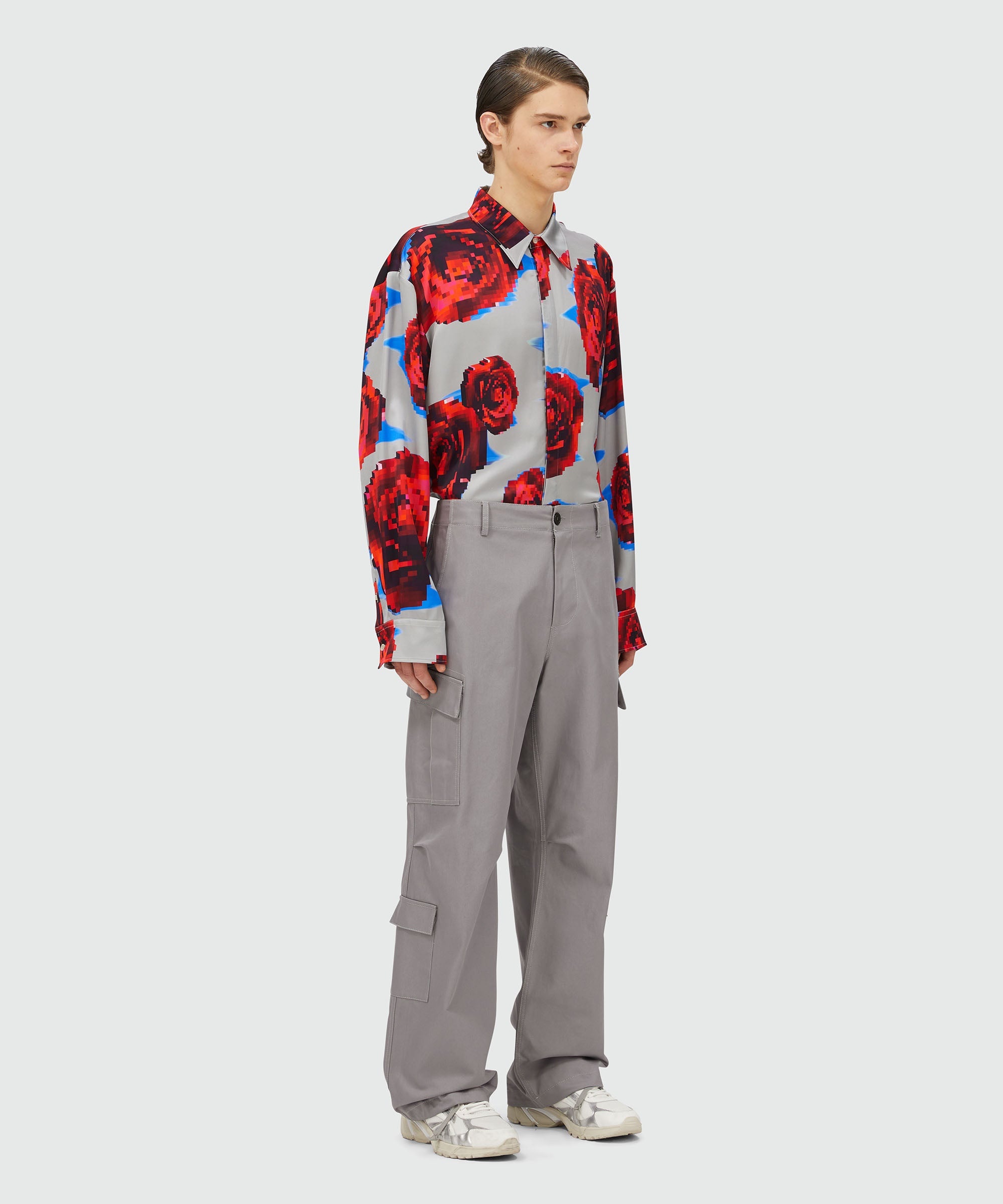 Gabardine cotton cargo pants - 4
