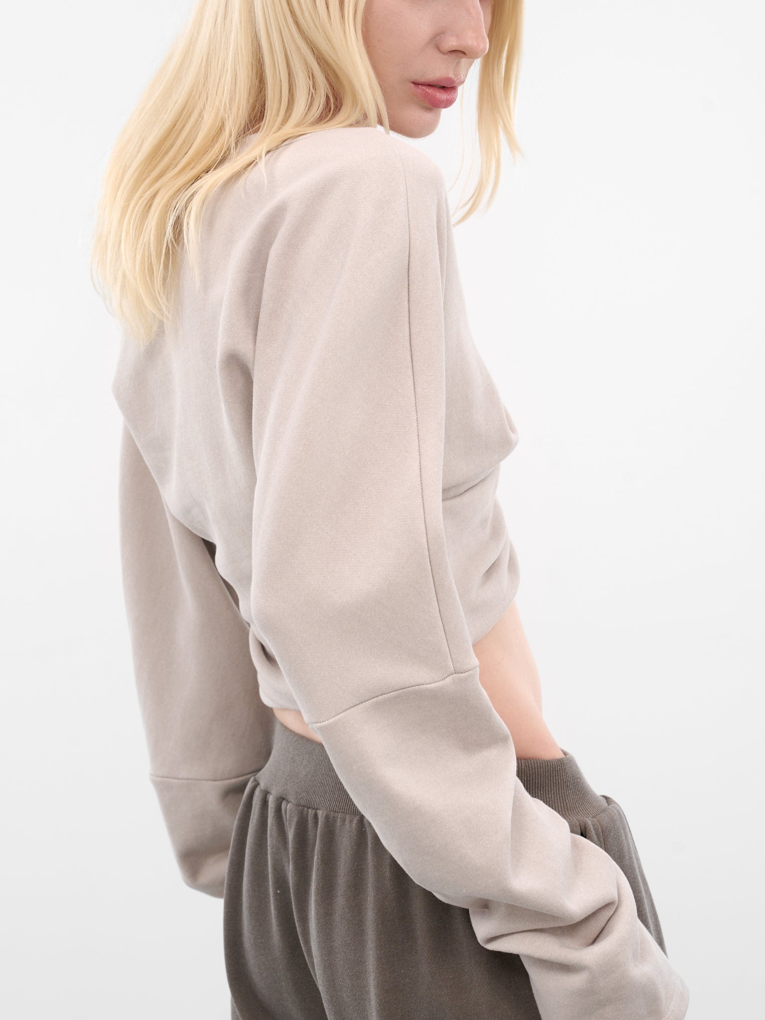 Beige Twisted Cut-Out Sweater - 4