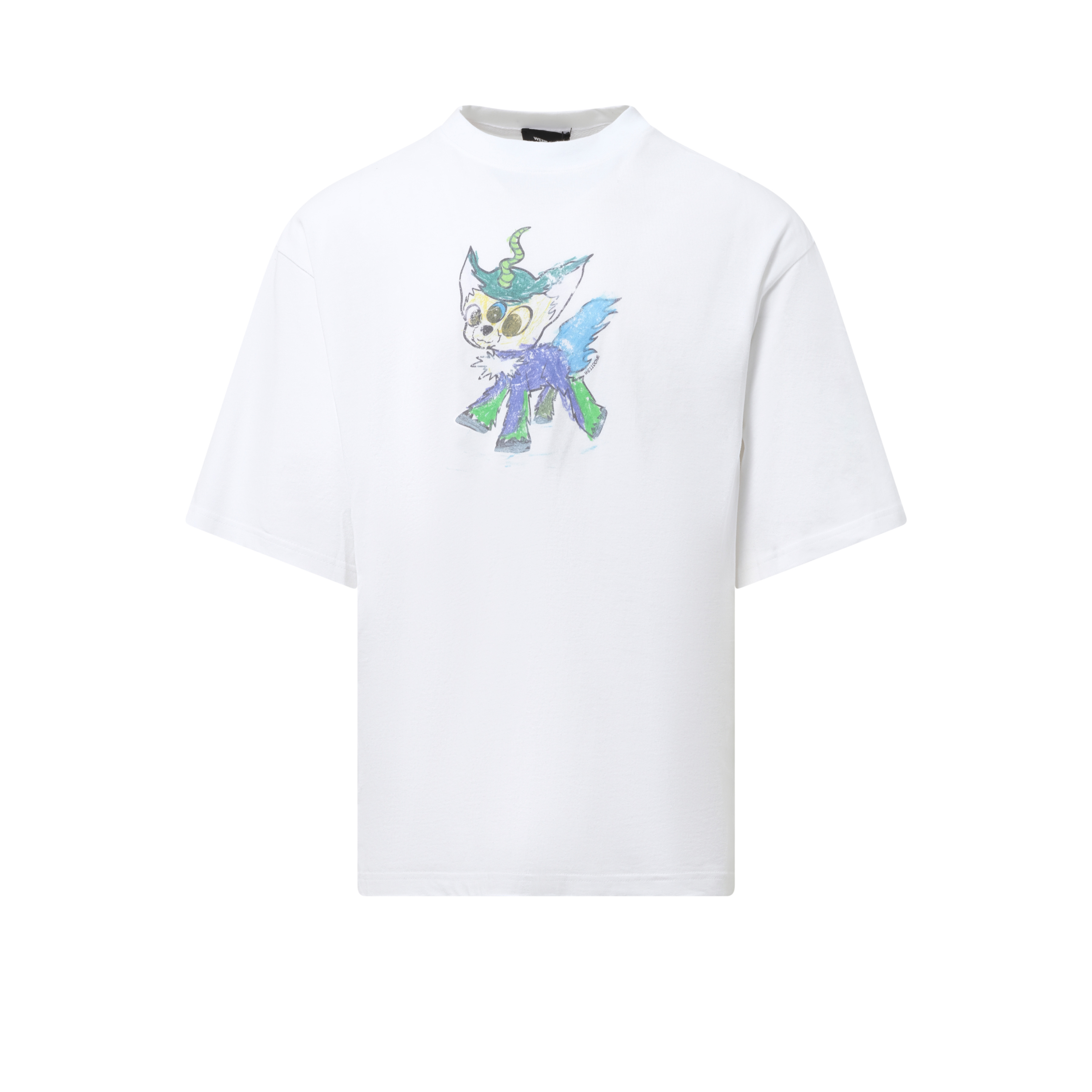 Jeff Monster Drawing T-Shirt in White - 2