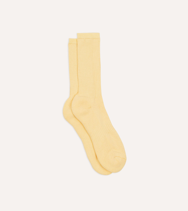 Light Yellow Cotton Sports Socks 1